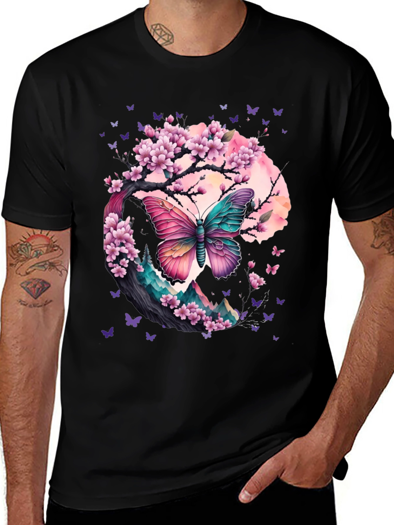 Butterfly Cherry Blossom Graphic Tee