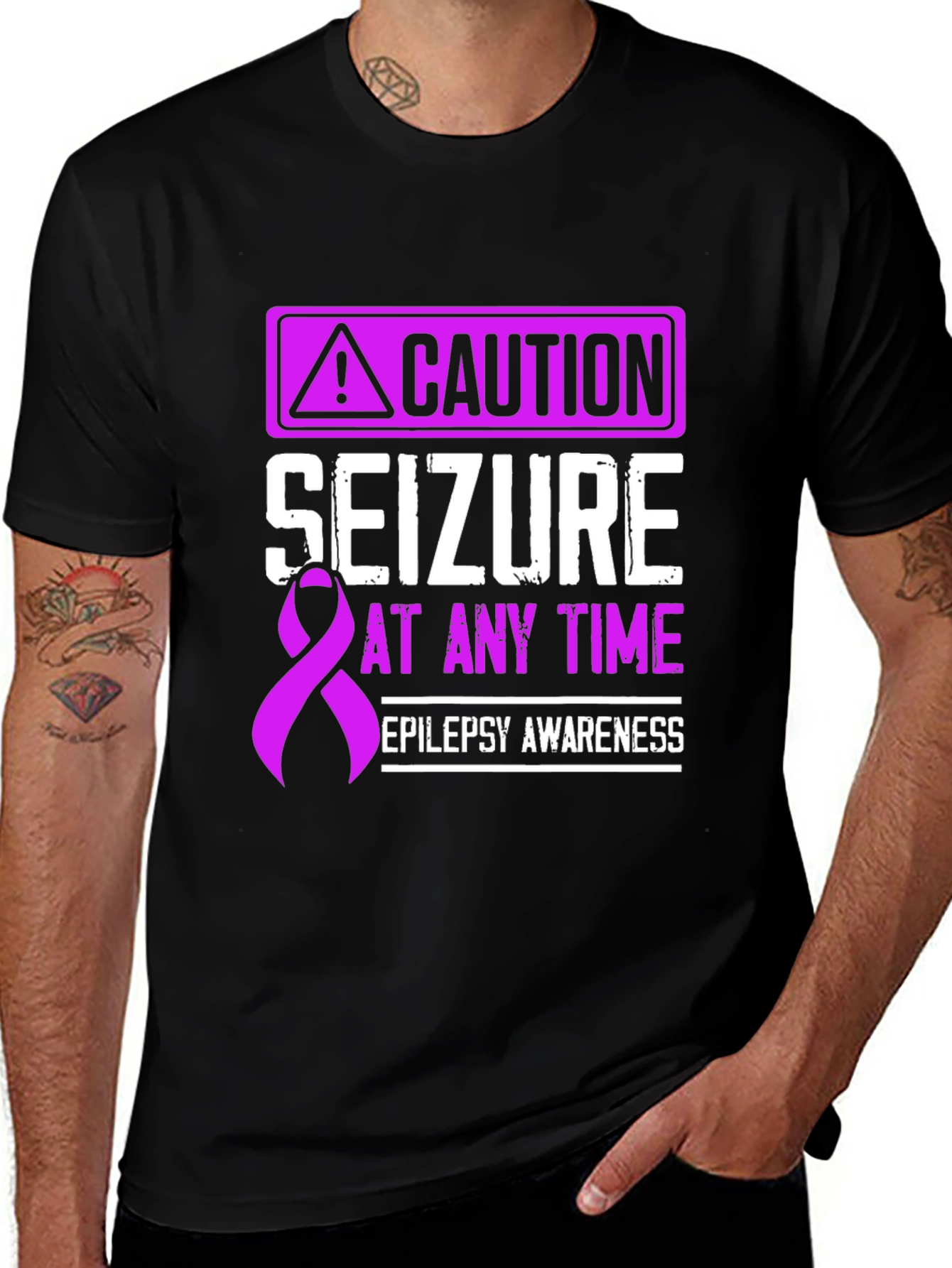 Caution Seizure Epilepsy Awareness Graphic Tee