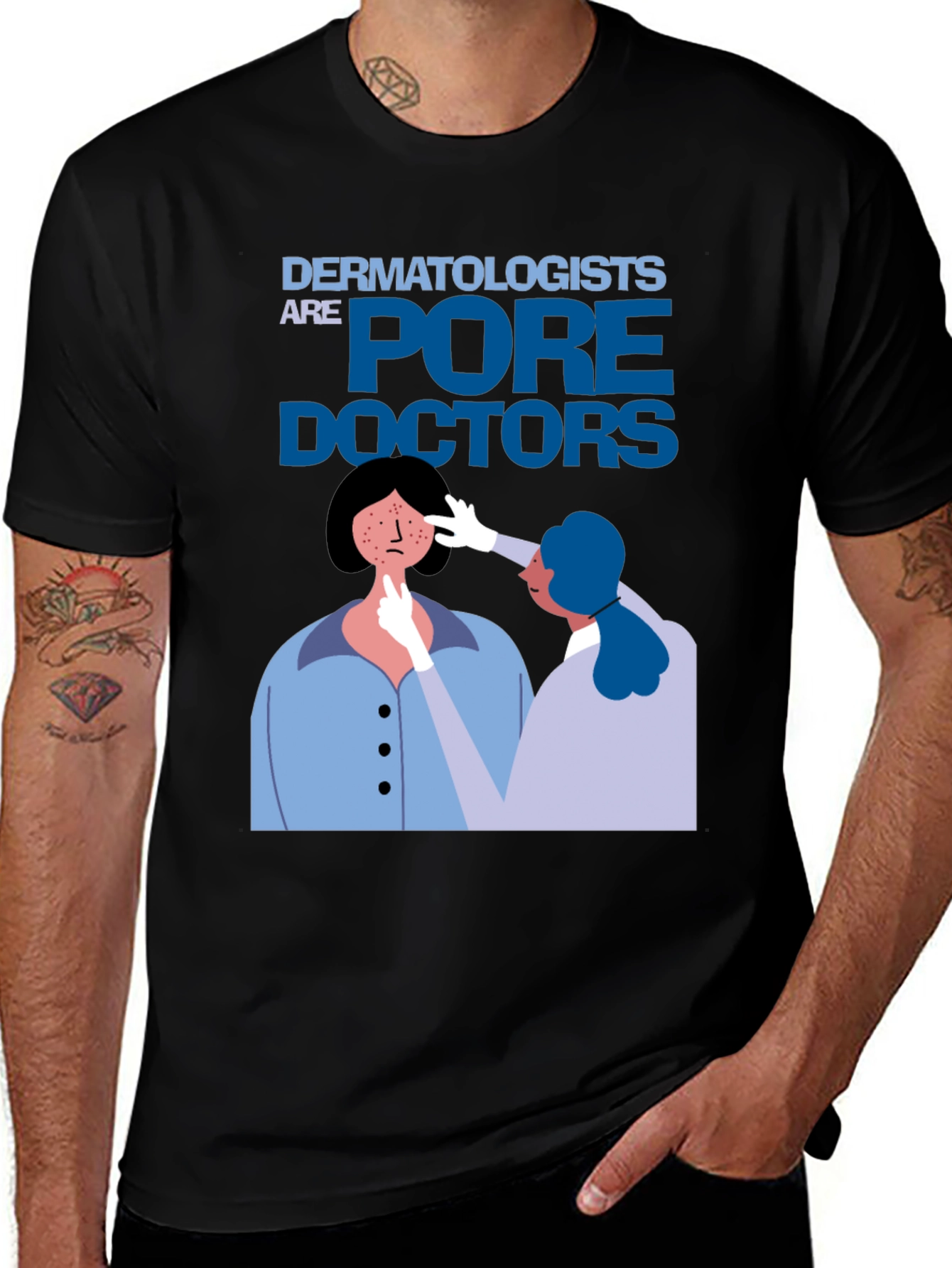 Variant 29 of Dermatologists 'Pore Doctors' Black T-Shirt