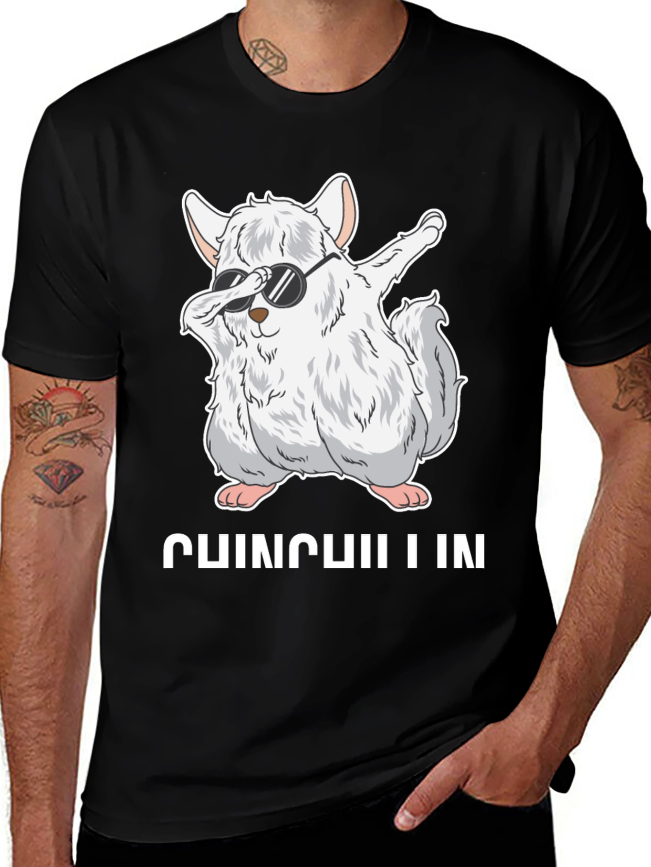 Variant 17 of Dabbing Chinchilla T-Shirt - Cool & Funny!