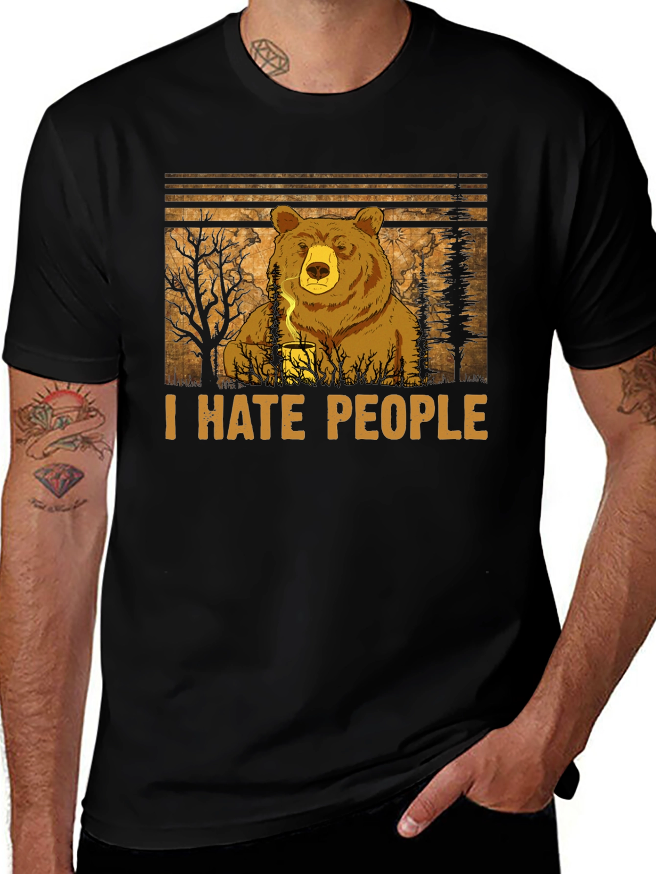 Variant 14 of I Hate People Bear Graphic Tee