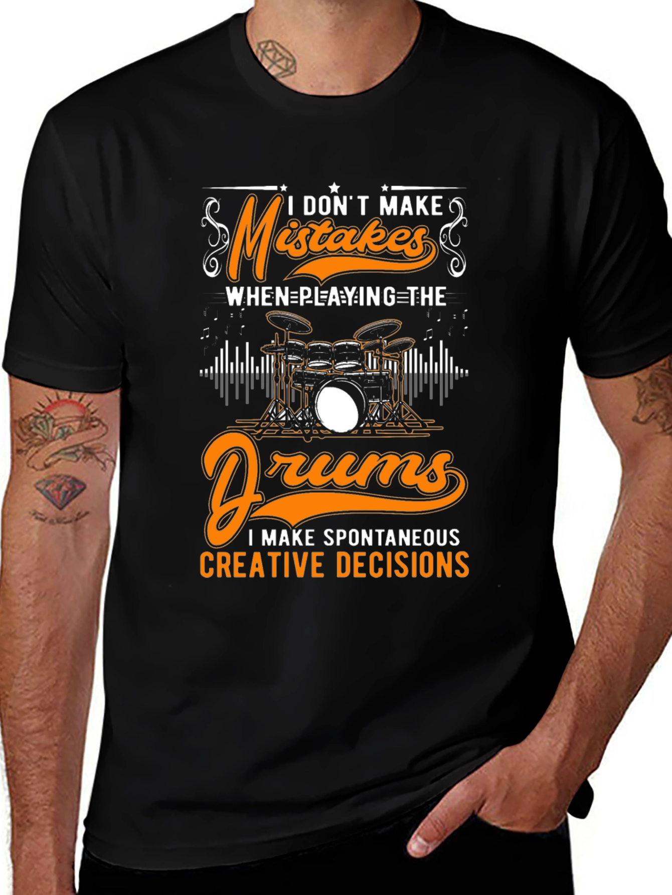 Variant 18 of Funny Drummer T-Shirt: Spontaneous Creative Decisions