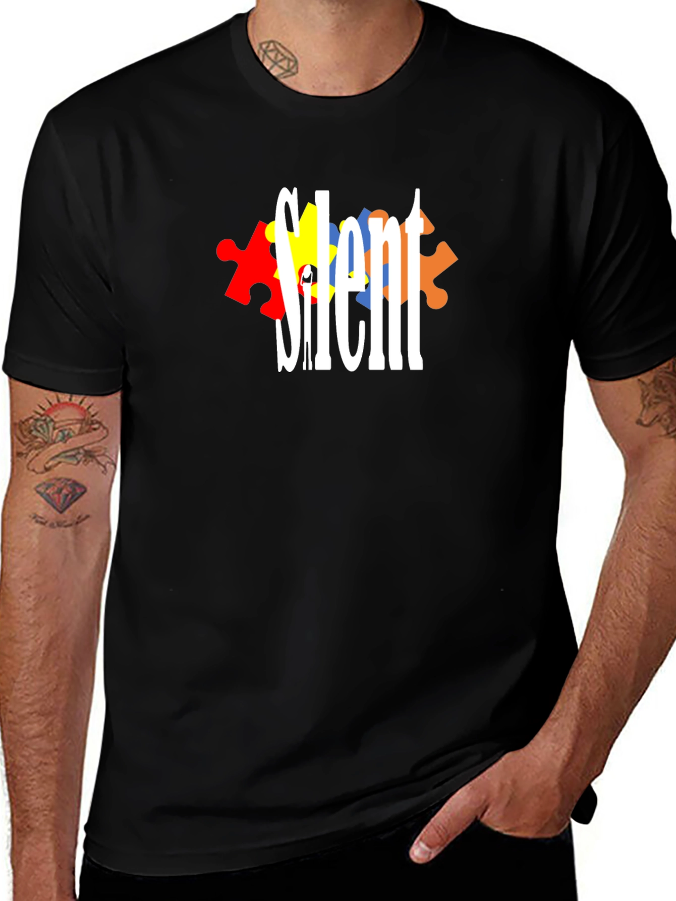 Variant 19 of Silent Autism Awareness T-Shirt - Puzzle Piece Design