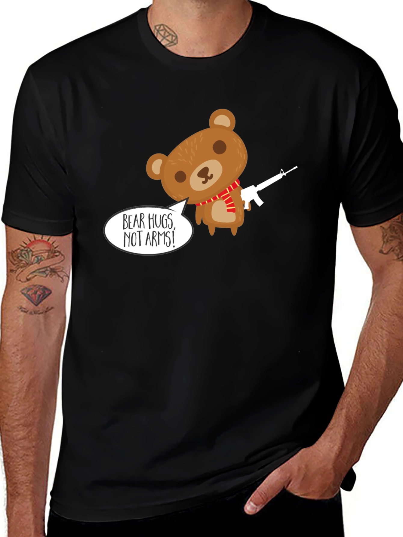 Variant 24 of Bear Hugs Not Arms T-Shirt - Graphic Tee