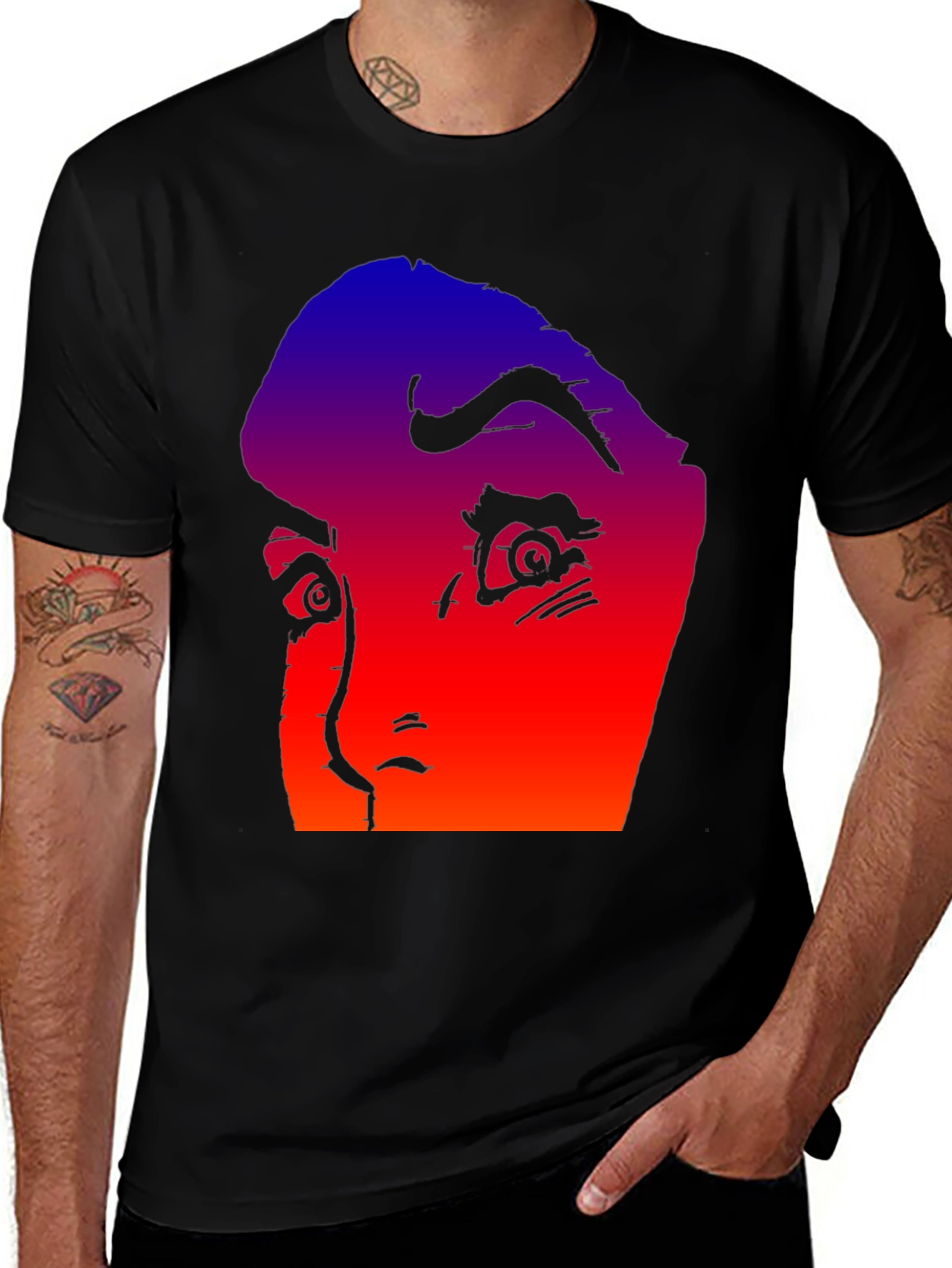 Variant 16 of Gradient Horror Face Graphic Tee