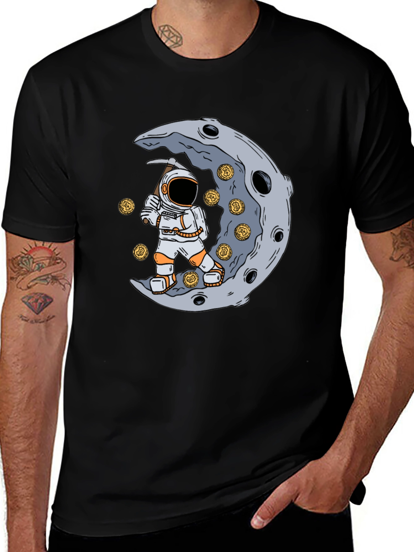 Variant 5 of To the Moon T-Shirt - Astronaut Mining