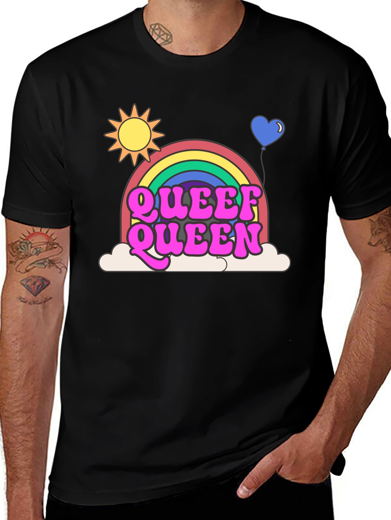 Variant 3 of Queef Queen Rainbow Graphic T-Shirt