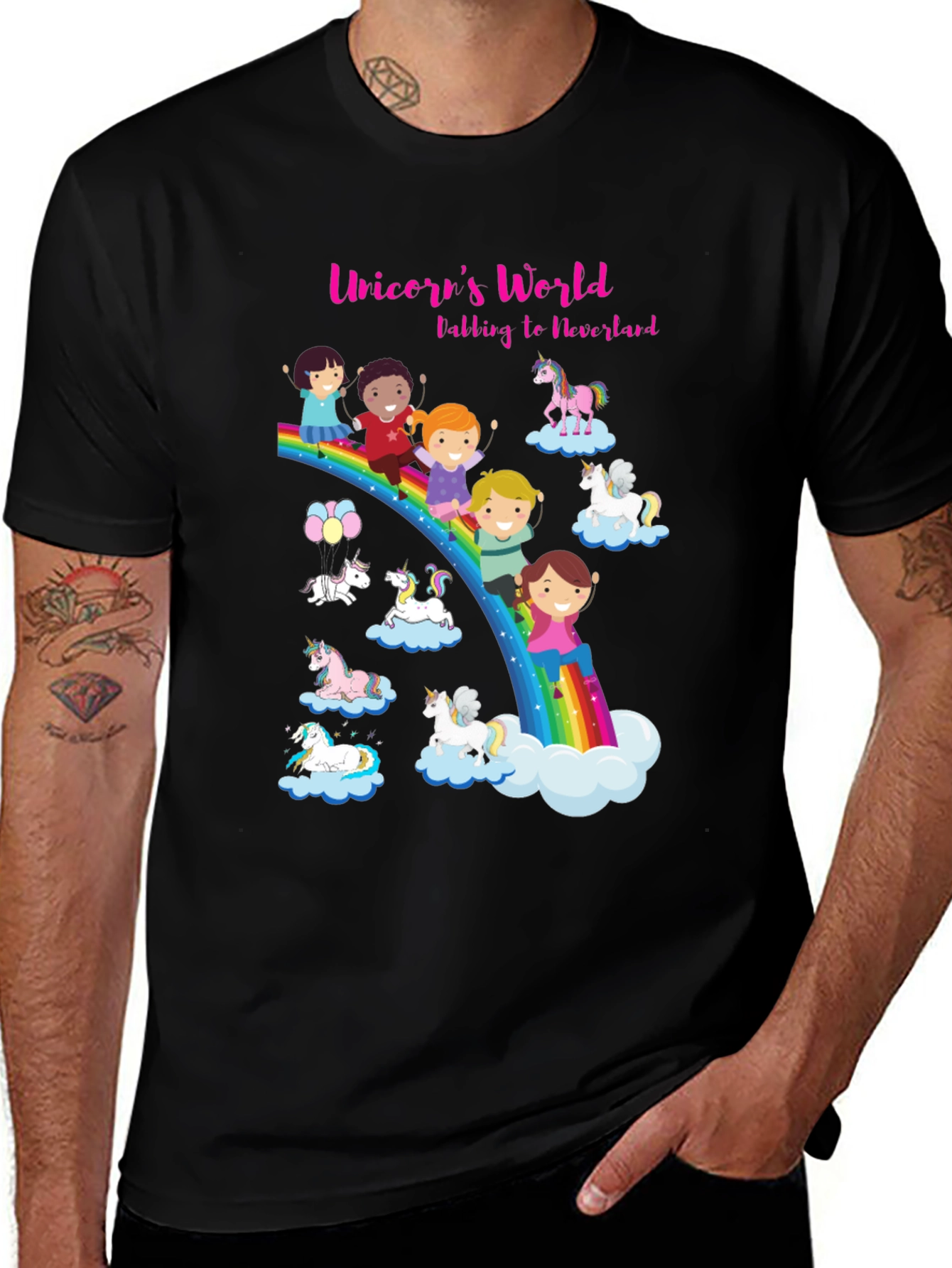 Unicorn's World T-Shirt: Fantasy Rainbow Tee