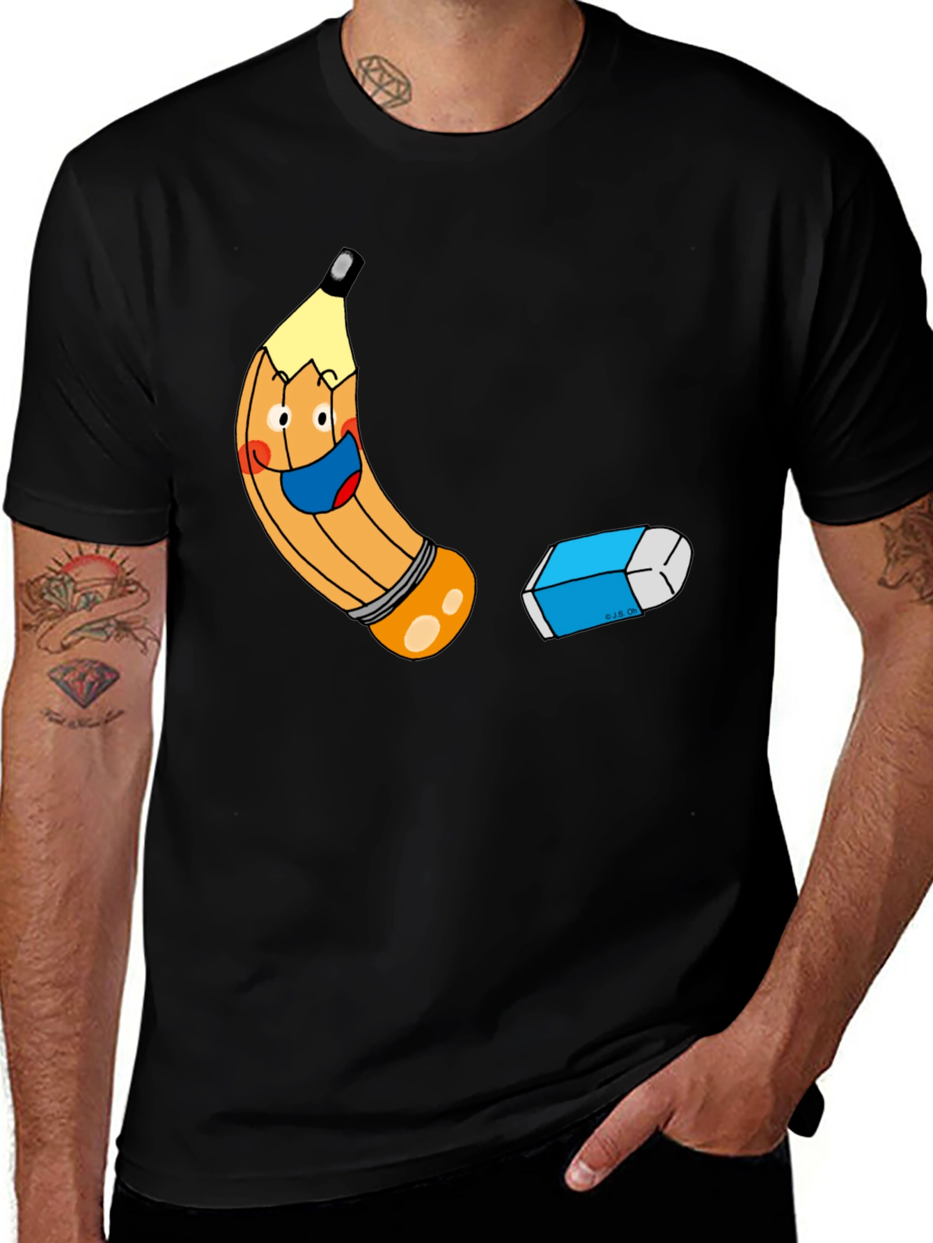 Variant 29 of Cartoon Pencil & Eraser Graphic Tee