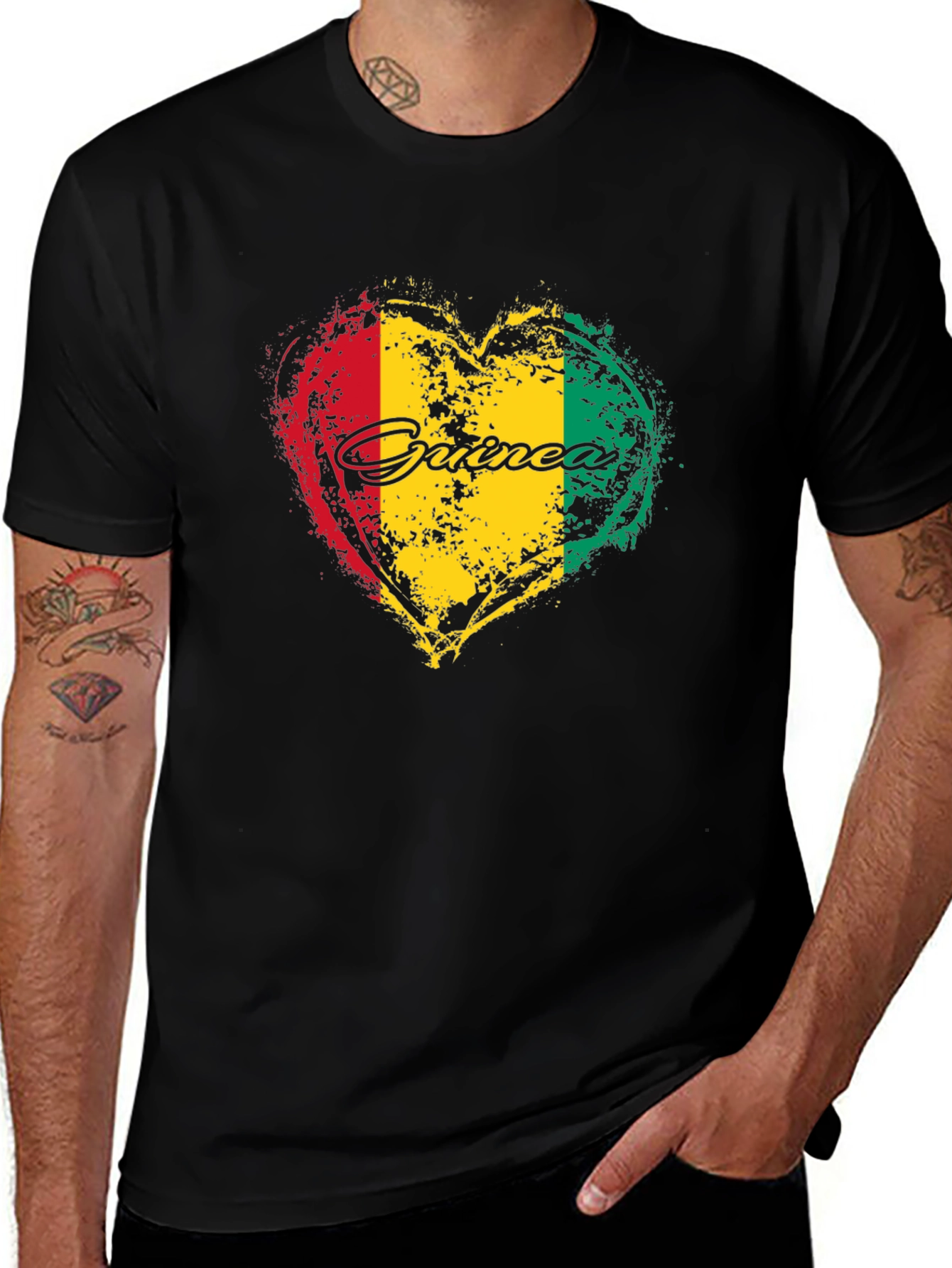 Variant 9 of Guinea Flag Heart T-Shirt