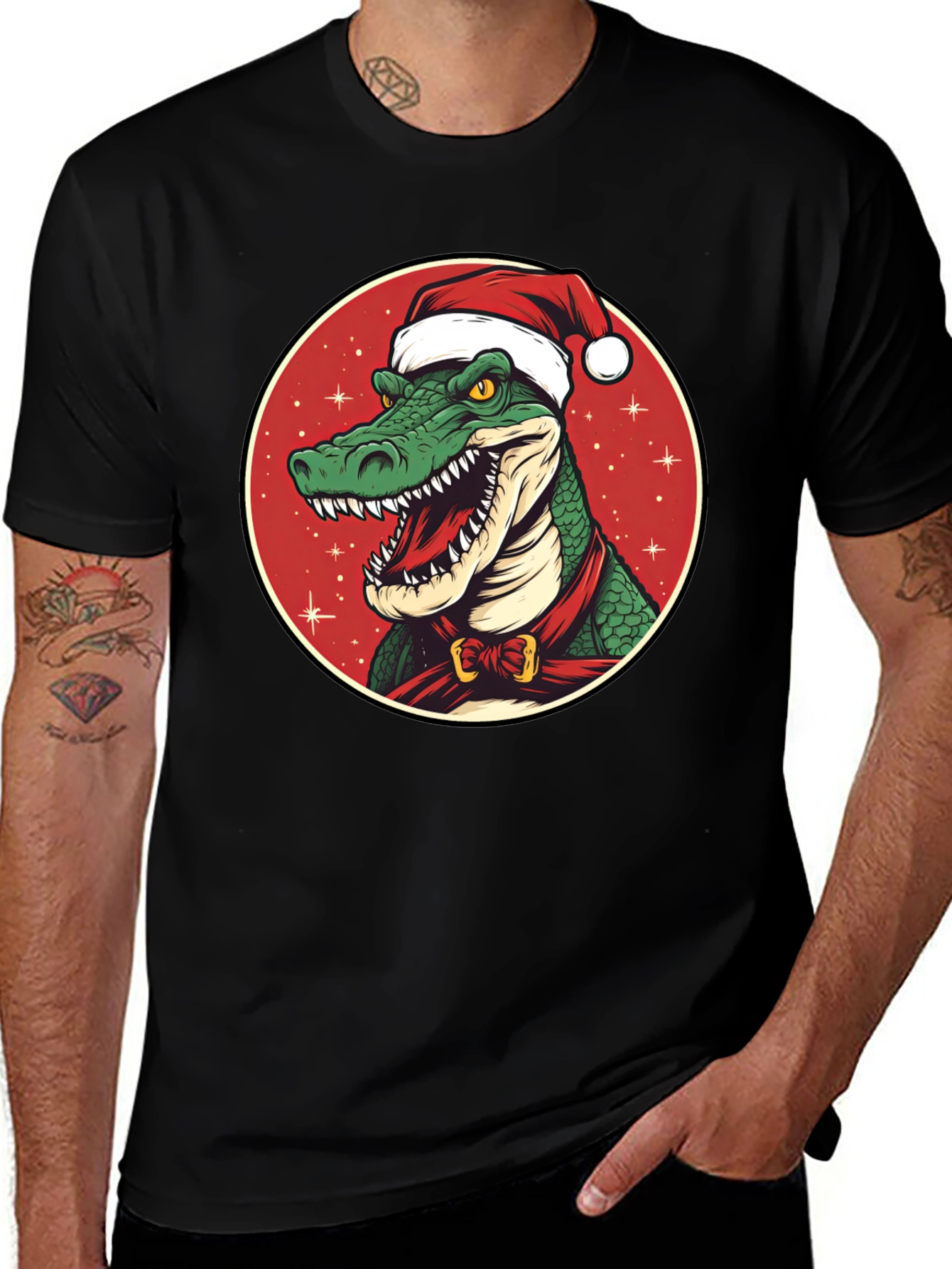 Festive Gator Tee: Holiday Crocodile Shirt
