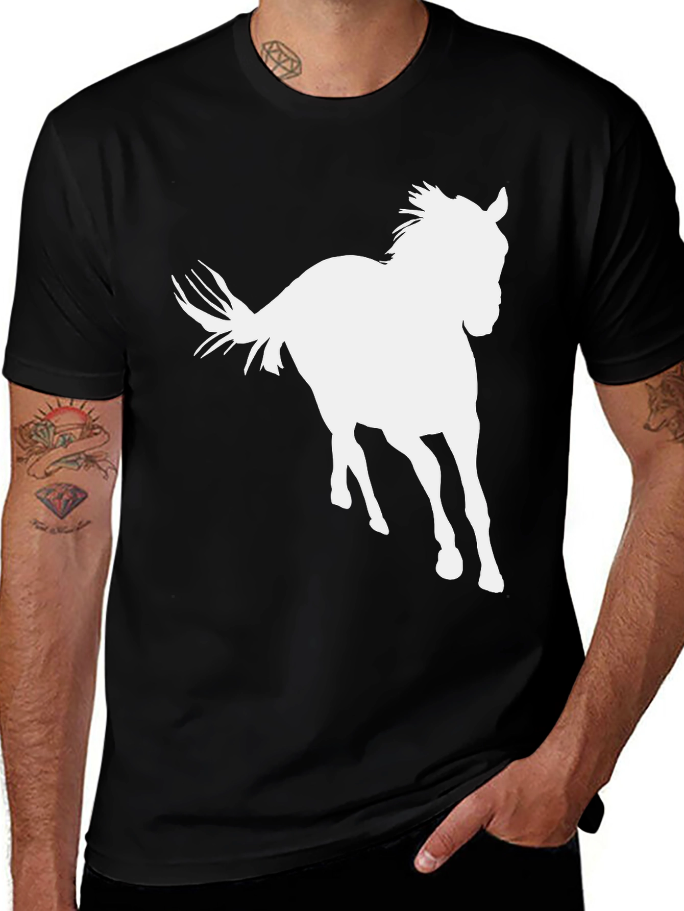Variant 11 of Black Horse Silhouette T-Shirt