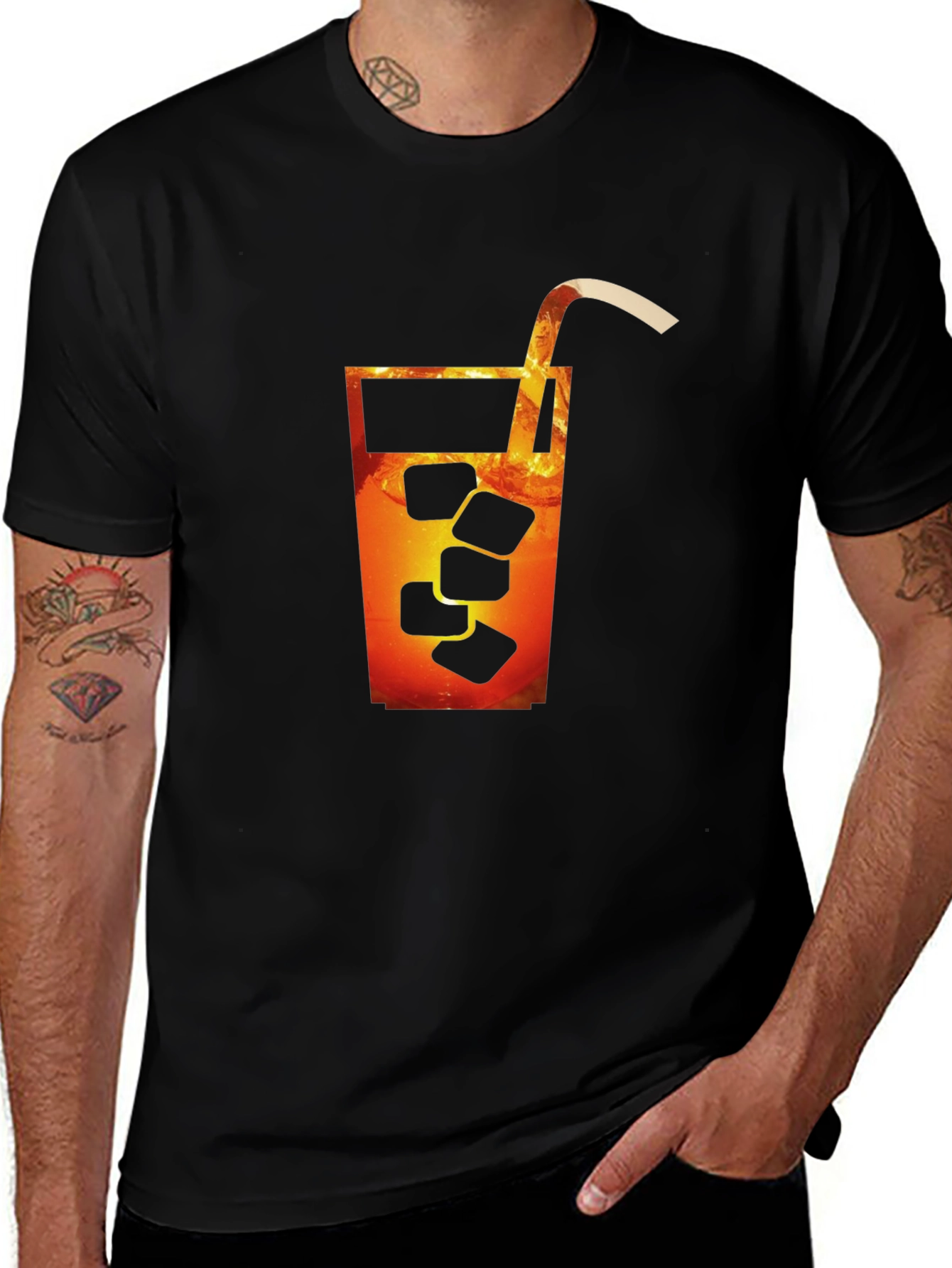Variant 9 of Cool Drink Graphic Tee - Black Casual T-Shirt