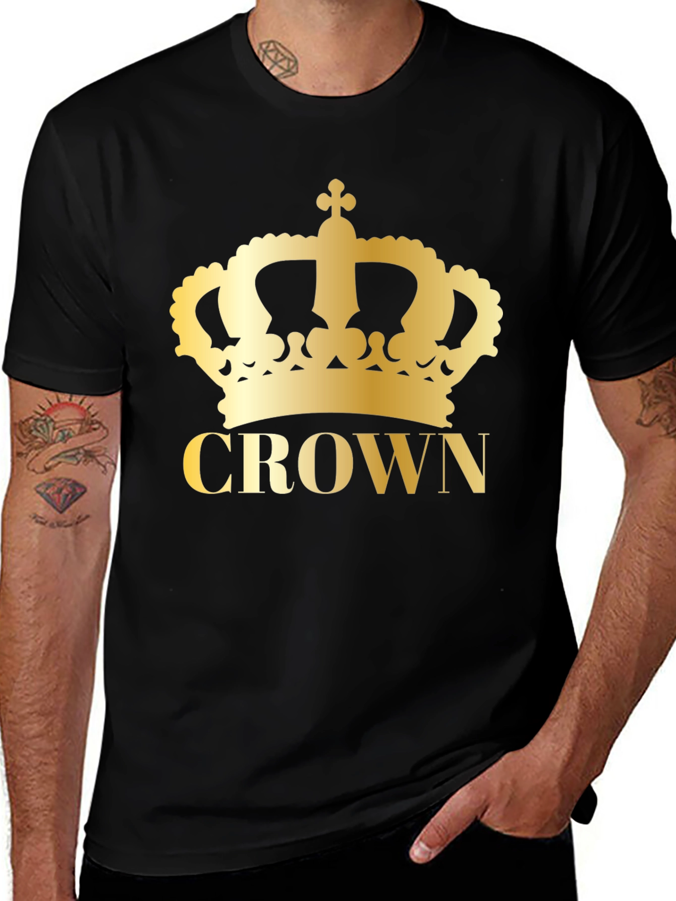 Variant 19 of Crown Graphic Tee - Gold Print