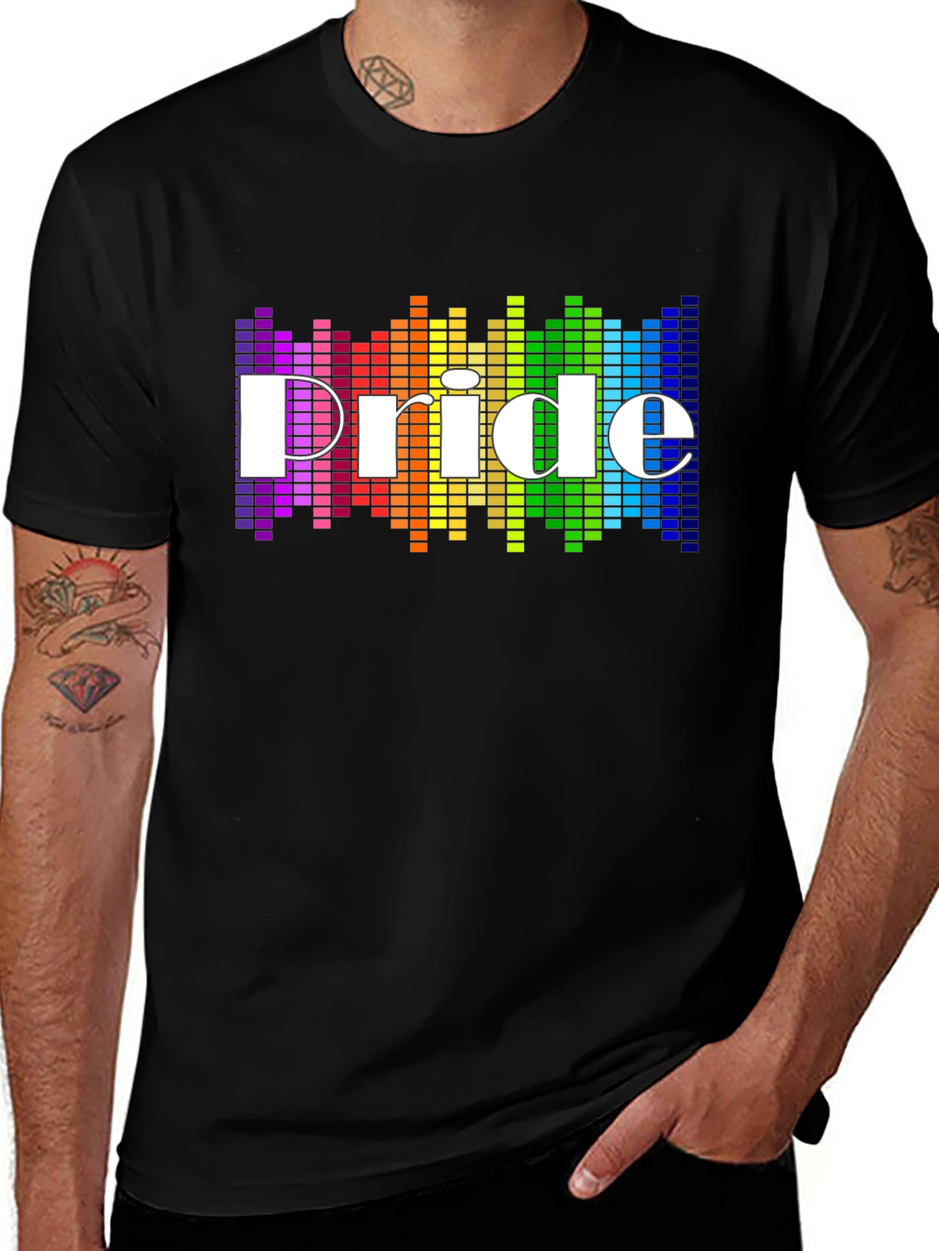 Pride LGBTQ+ Rainbow T-Shirt - Black