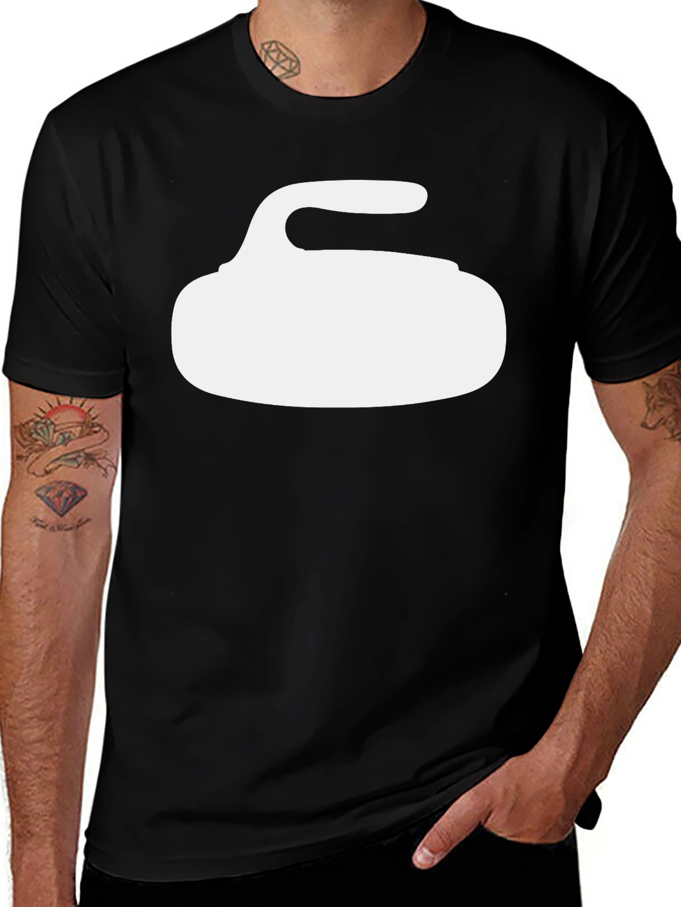 Variant 22 of Curling Stone Graphic Tee - Black