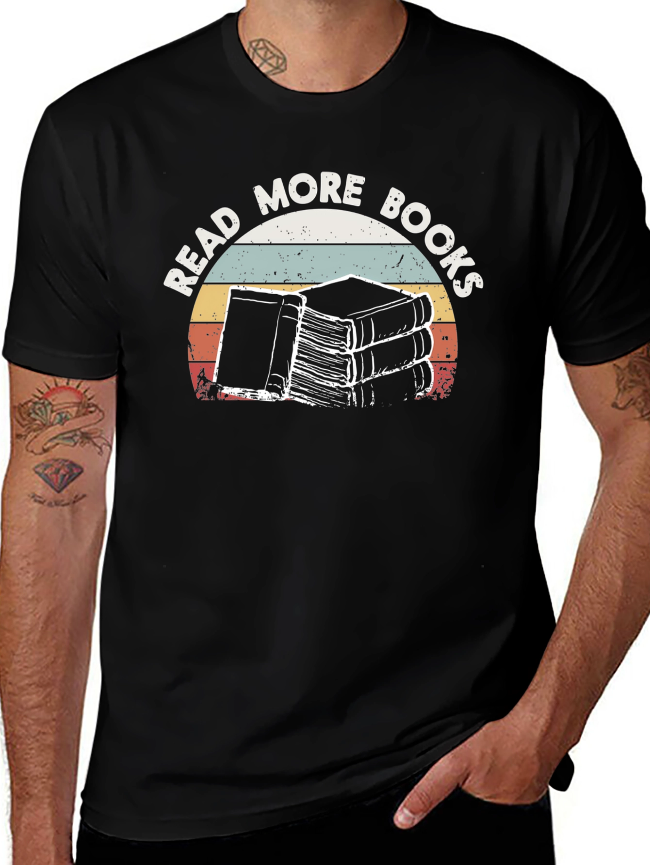 Variant 25 of Read More Books Retro T-Shirt