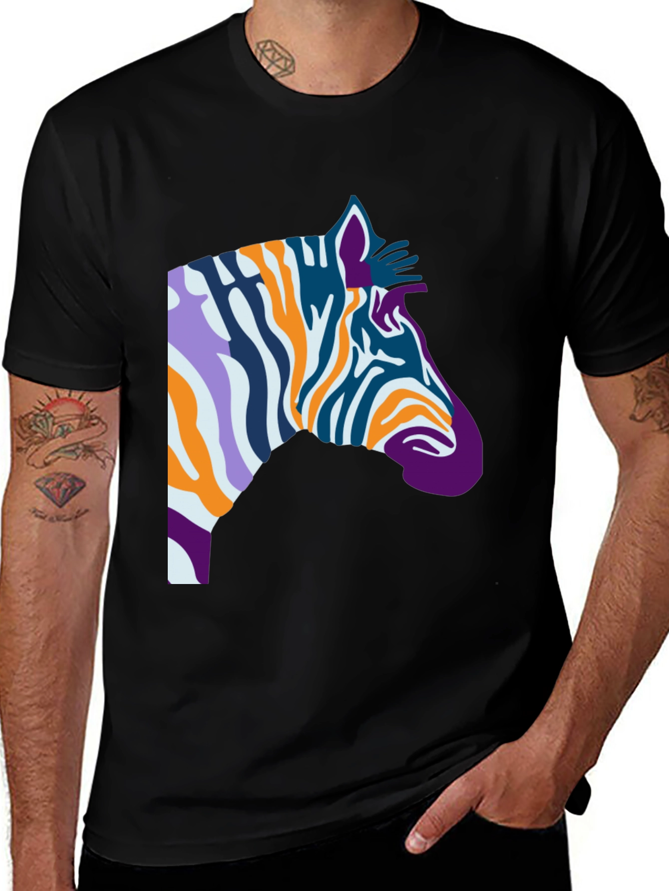 Variant 26 of Abstract Zebra Graphic Tee - Cool Casual Style