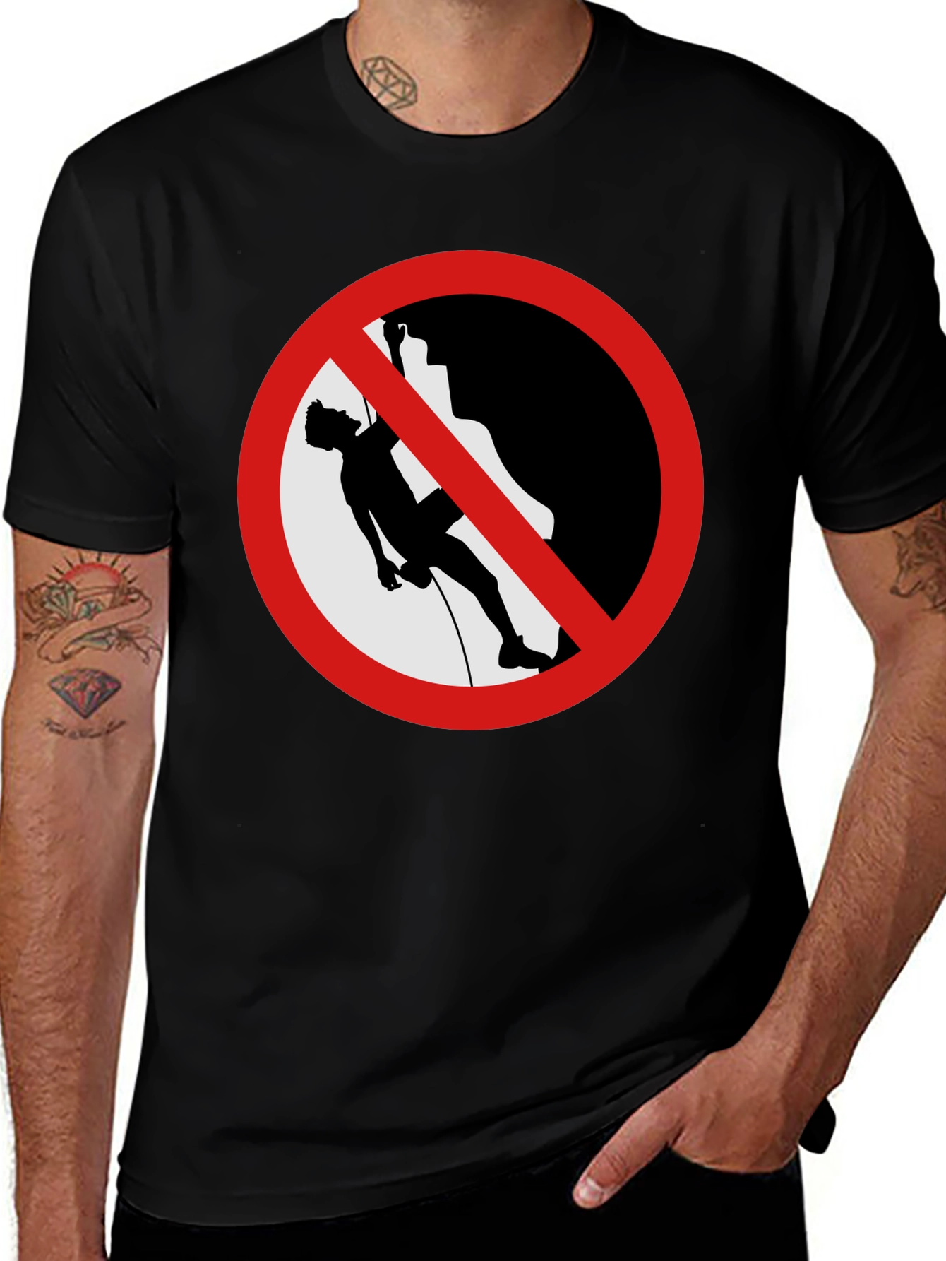 Variant 19 of No Climbing Black Graphic T-Shirt