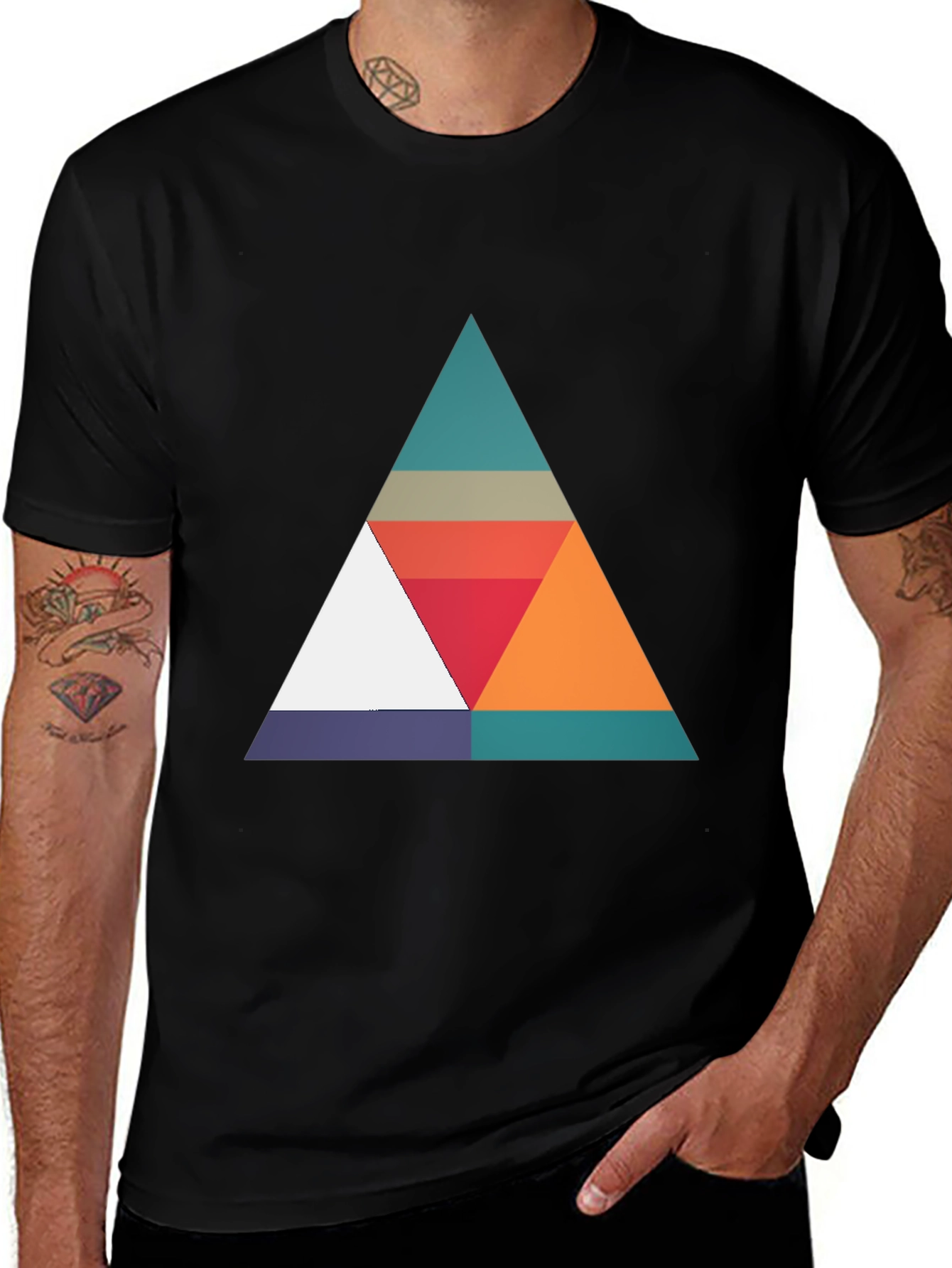 Variant 25 of Geometric Triangle Graphic Tee - Modern Casual Style