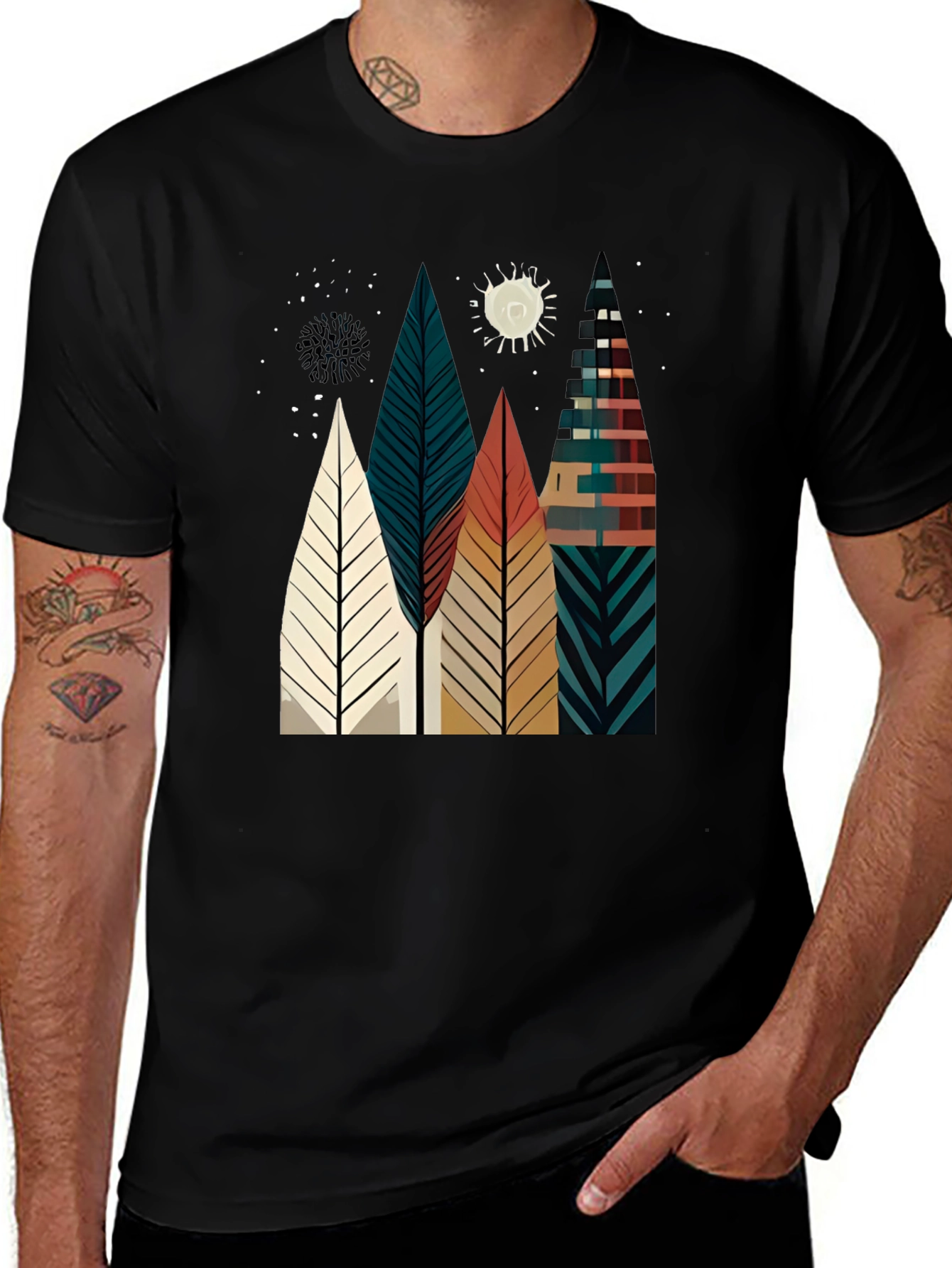 Variant 26 of Abstract Geometric Tree Graphic Tee