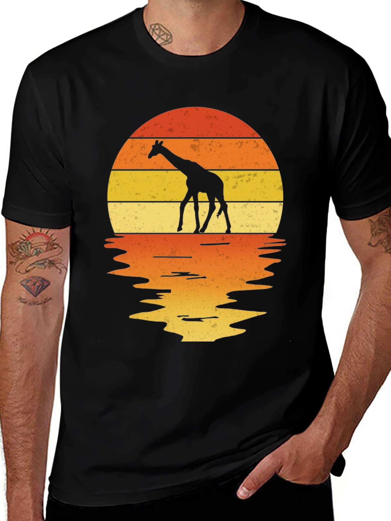 Variant 14 of Giraffe Sunset Graphic Tee