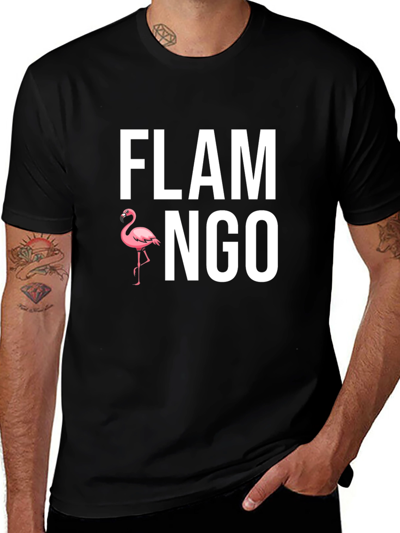 Variant 16 of Flamingo Graphic Tee - Stylish Cotton Blend T-Shirt