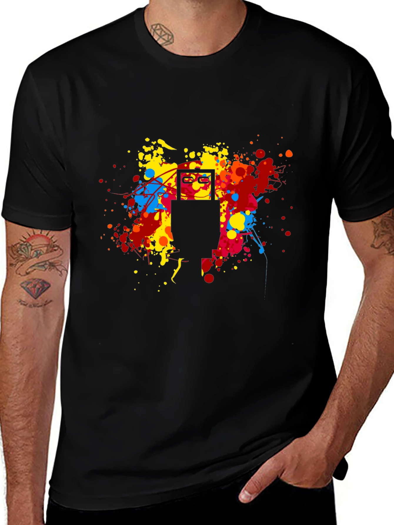 Variant 13 of Abstract Color Splash Graphic T-Shirt