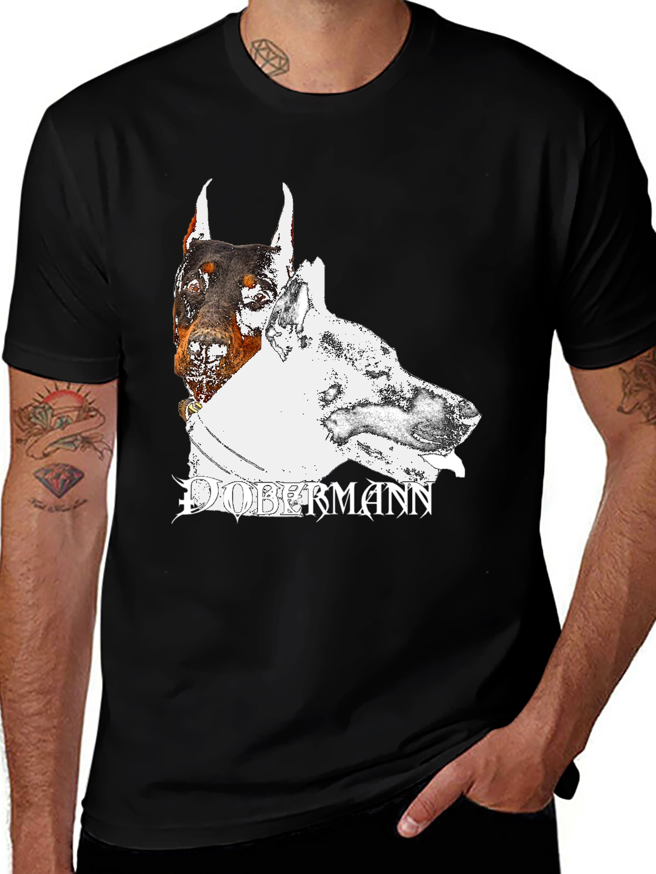 Dobermann Dog Graphic T-Shirt - Black