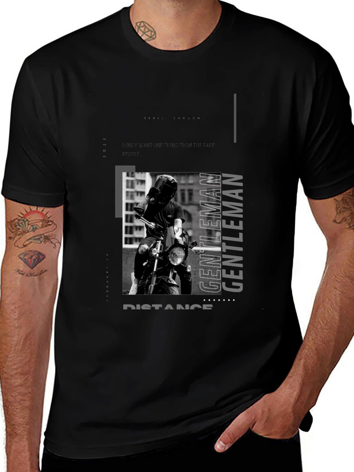 Variant 30 of Stylish Black Motorcycle Rider Graphic Tee