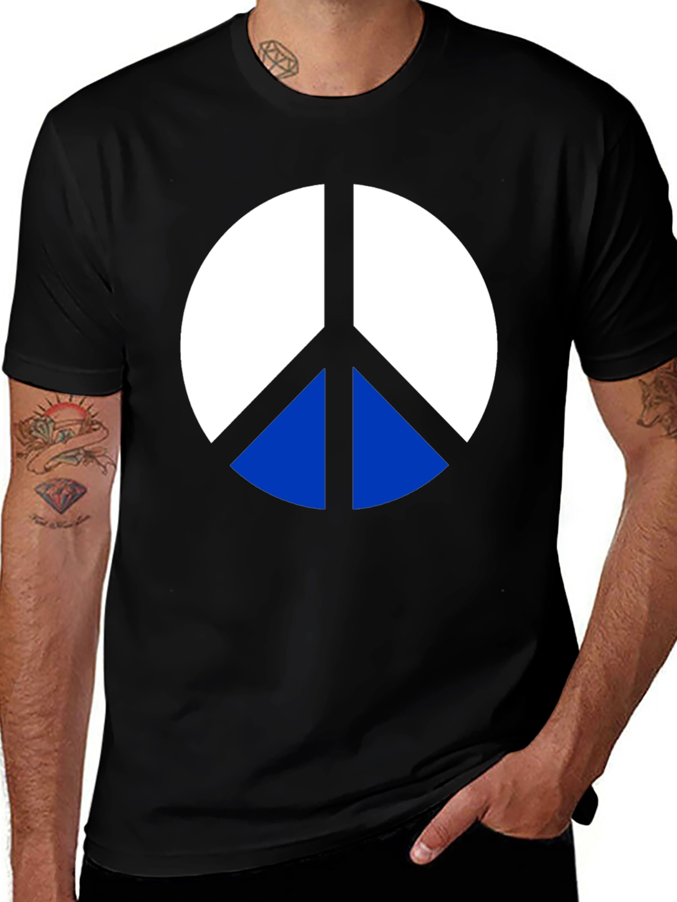 Variant 16 of Peace Sign Graphic Tee - Classic Black T-Shirt