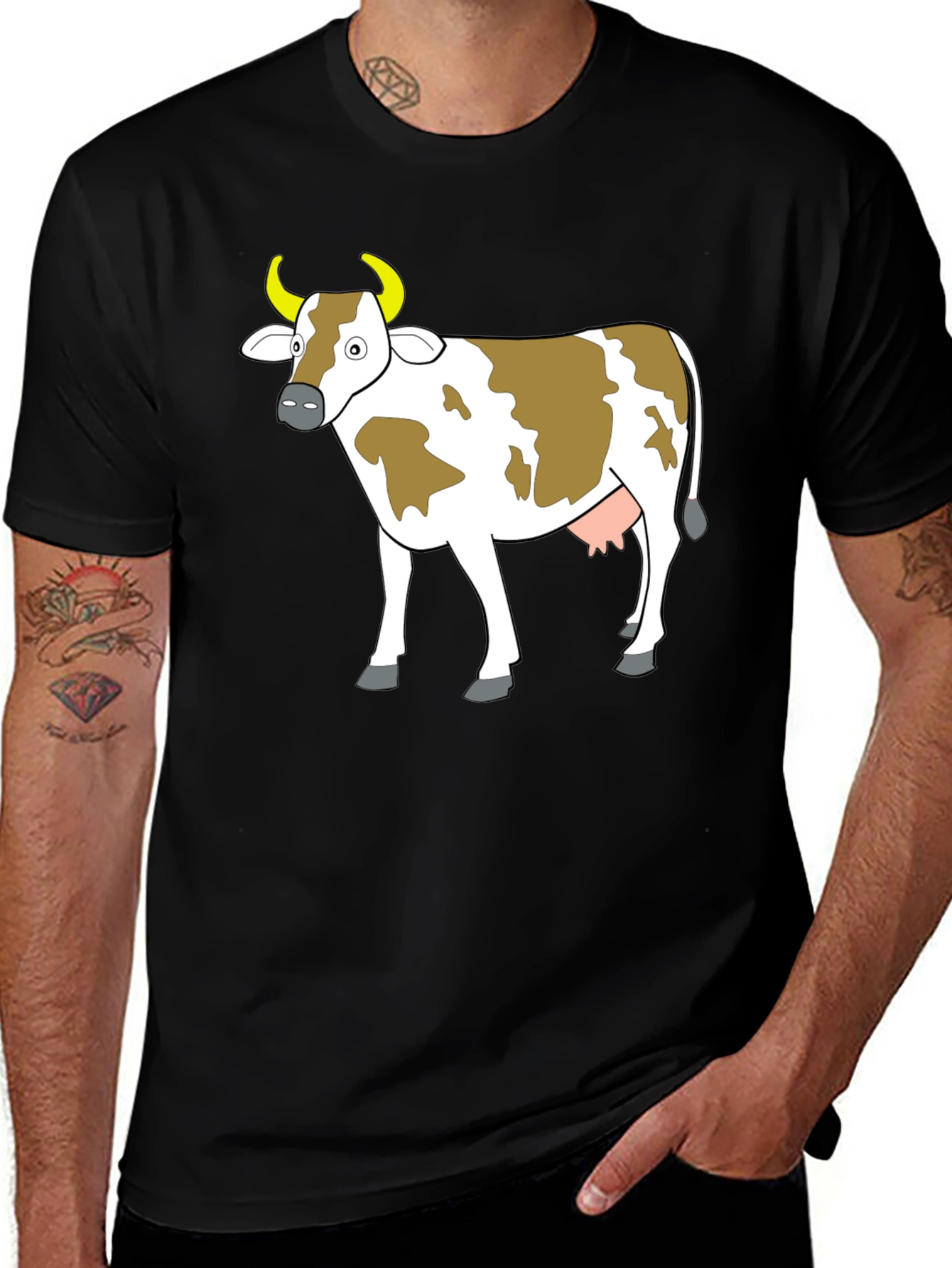 Variant 11 of Cow Graphic Tee - Black Unisex T-Shirt
