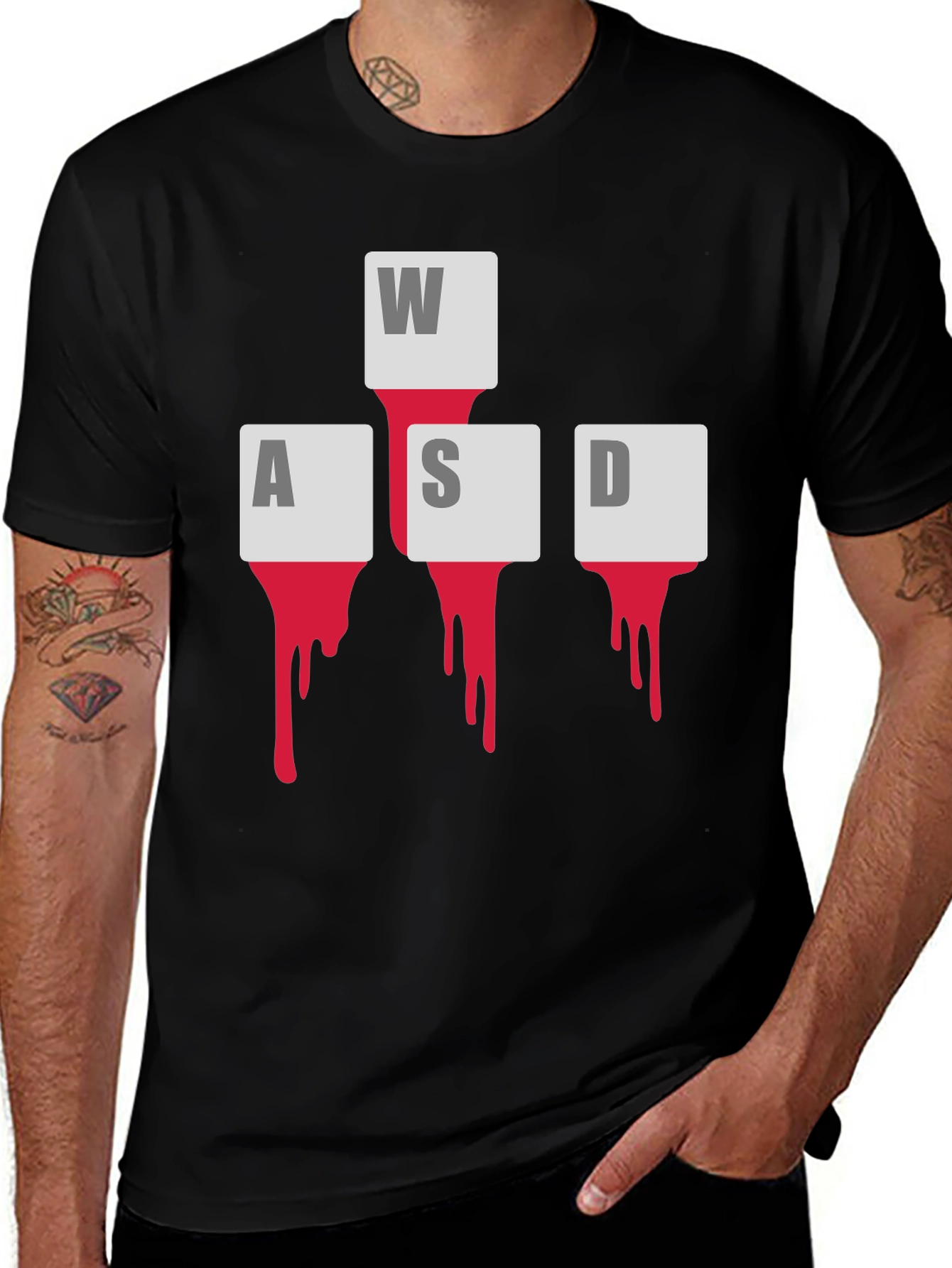 Variant 27 of Gamer WASD Blood Drip T-Shirt