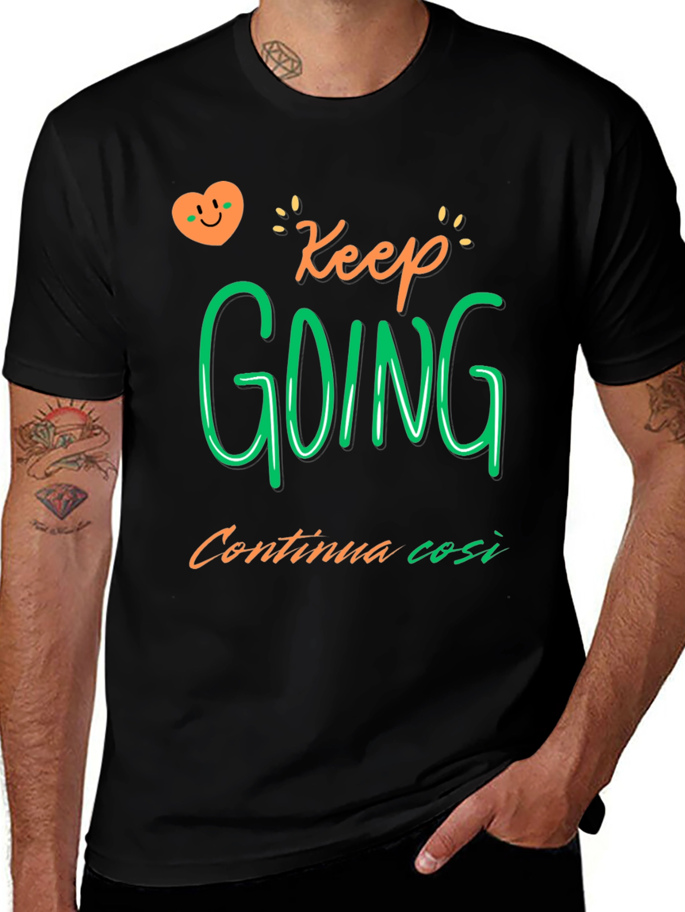 Variant 29 of Keep Going Black Graphic T-Shirt