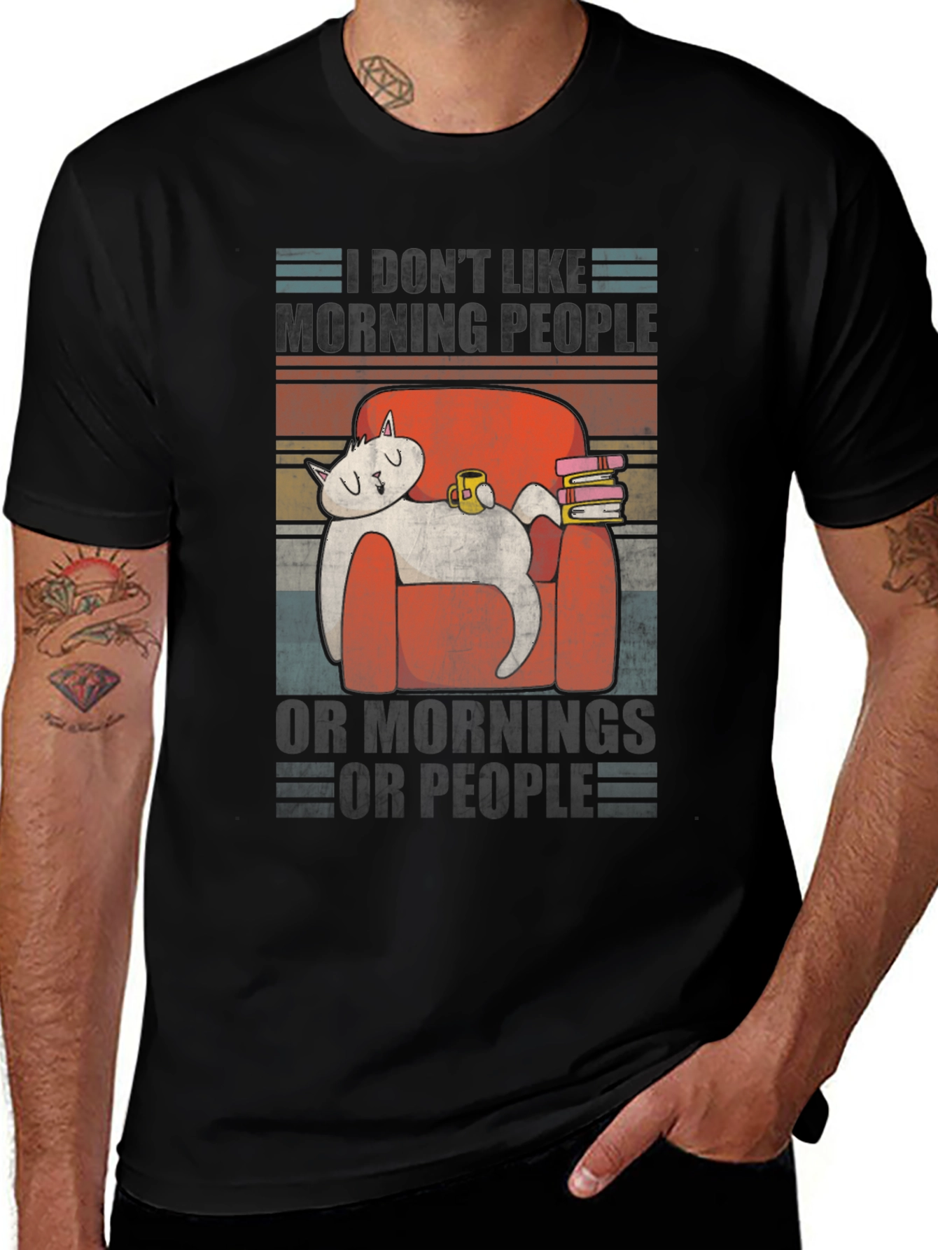 Variant 3 of Funny Cat T-Shirt: I Don't Like Morning People