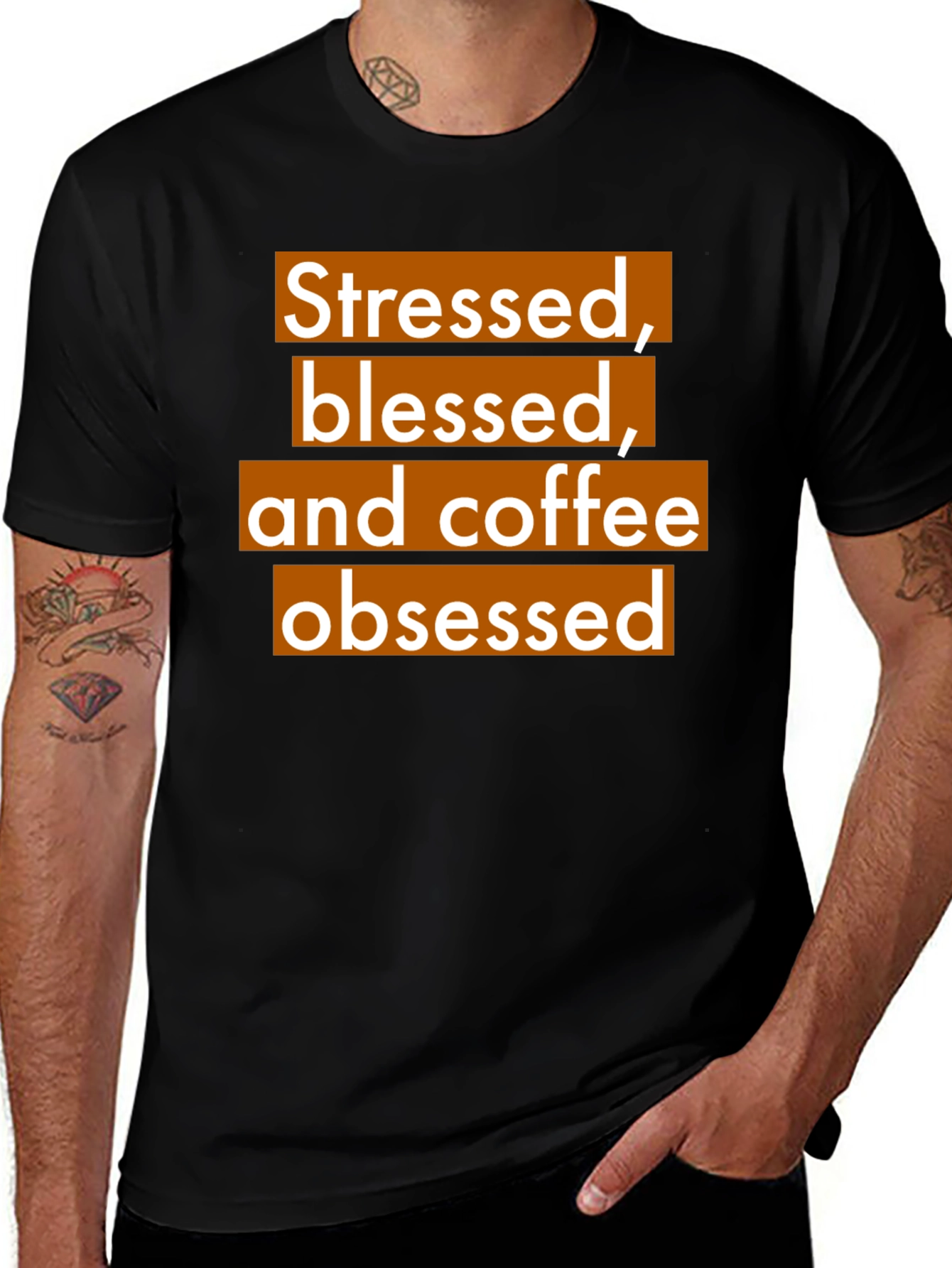 Variant 18 of Stressed Blessed & Coffee Obsessed Graphic Tee