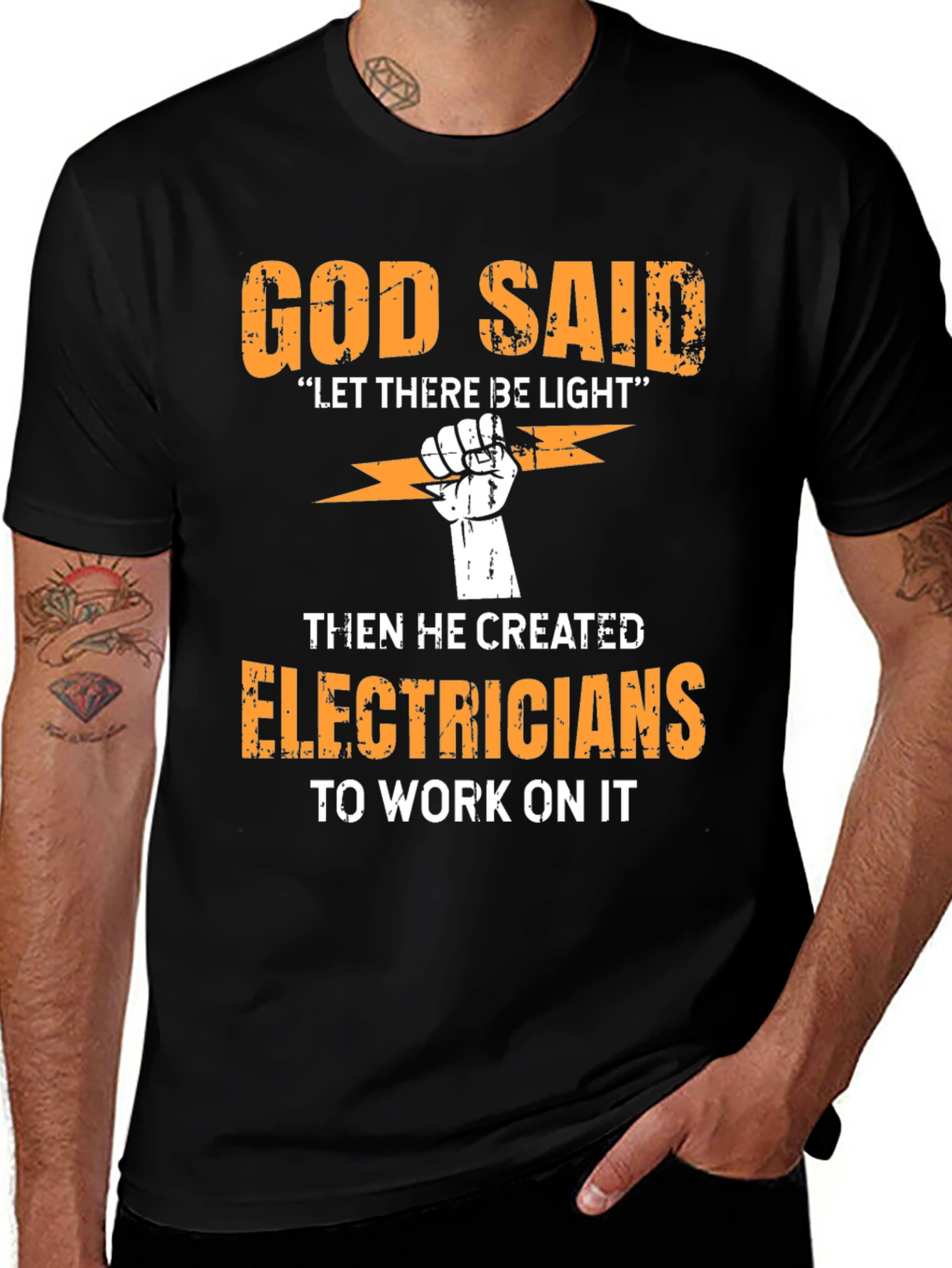 Variant 19 of God Said Electrician T-Shirt