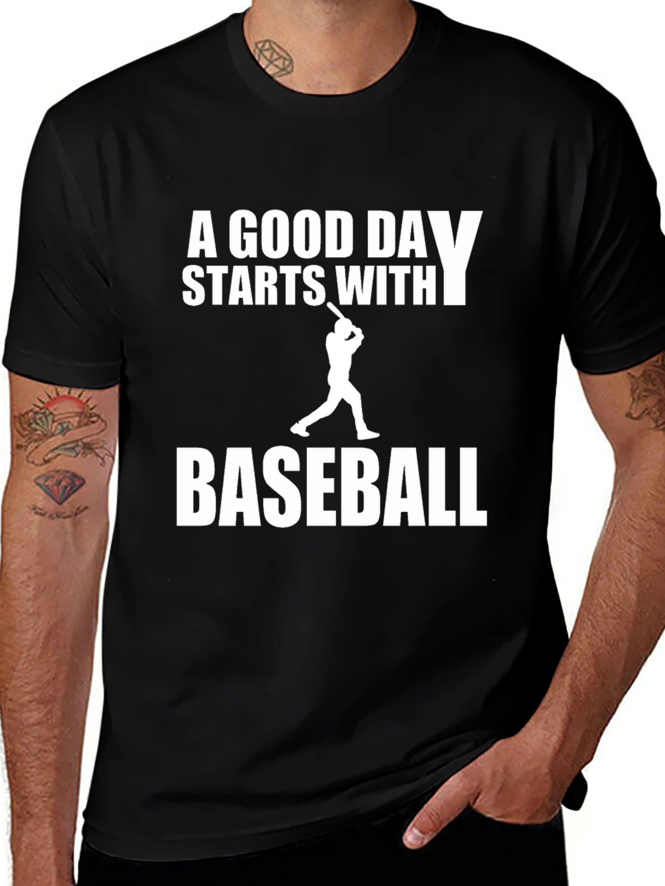 Variant 15 of Baseball Graphic Tee - A Good Day Starts With Baseball