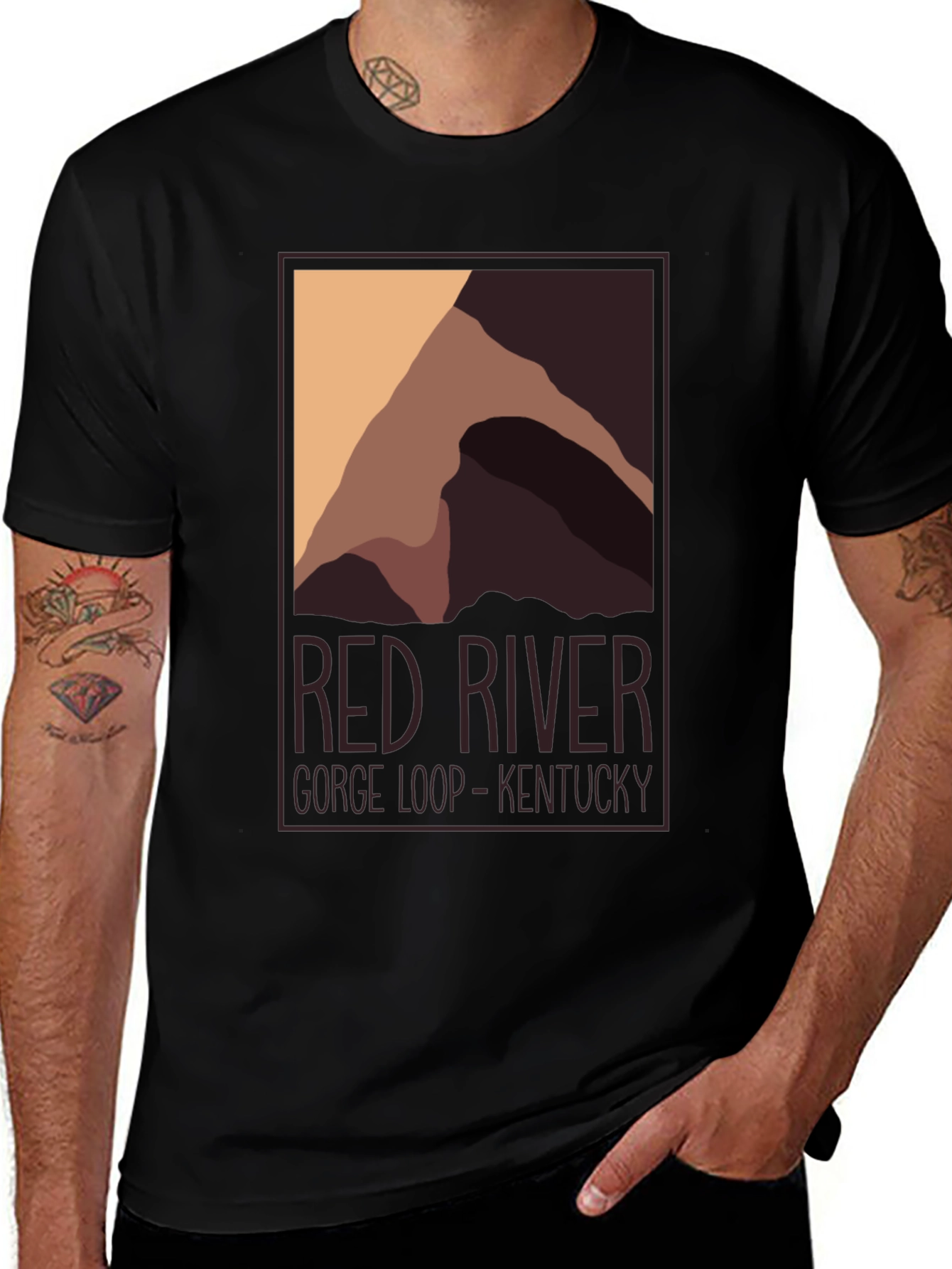 Variant 12 of Red River Gorge Kentucky Graphic Tee - Black