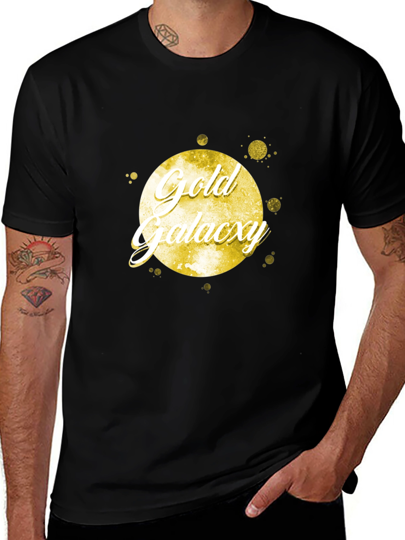 Variant 5 of Gold Galaxy Black Tee Shirt