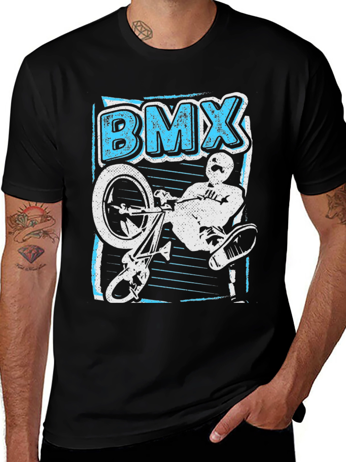 Variant 12 of BMX Rider Graphic Tee - Black