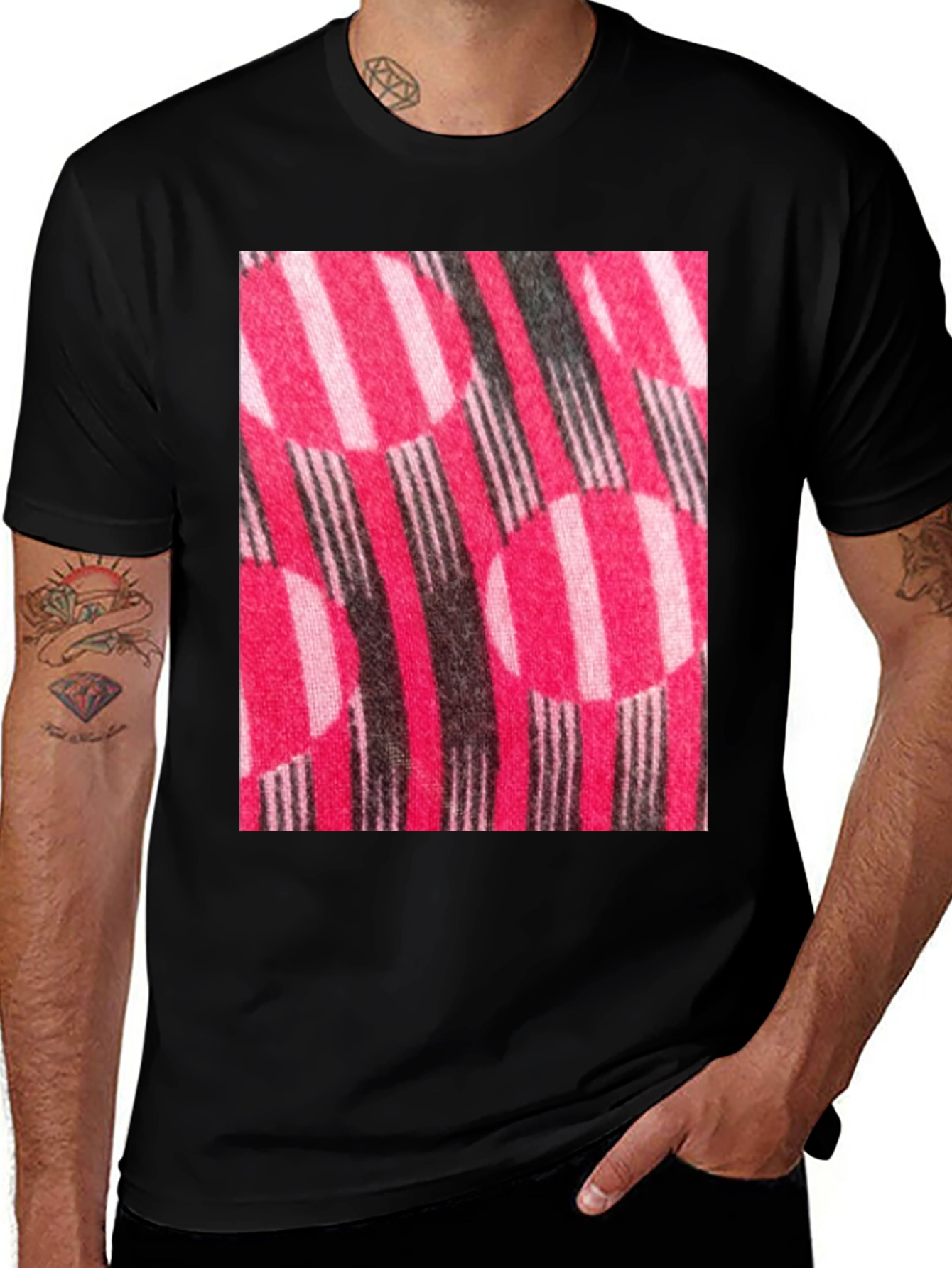 Variant 7 of Striped Circle Patterned T-Shirt