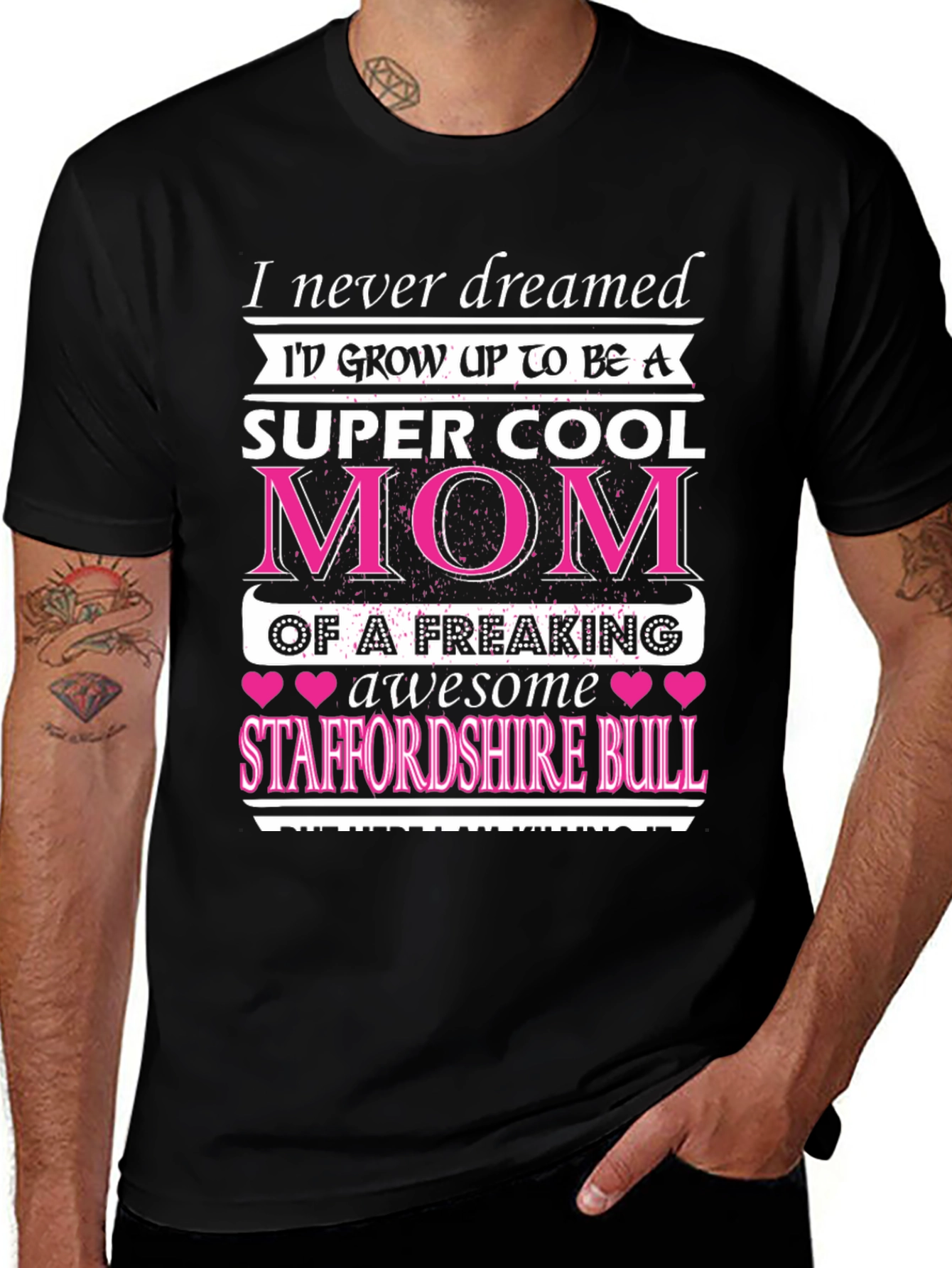 Variant 23 of Super Cool Mom Staffordshire Bull T-Shirt