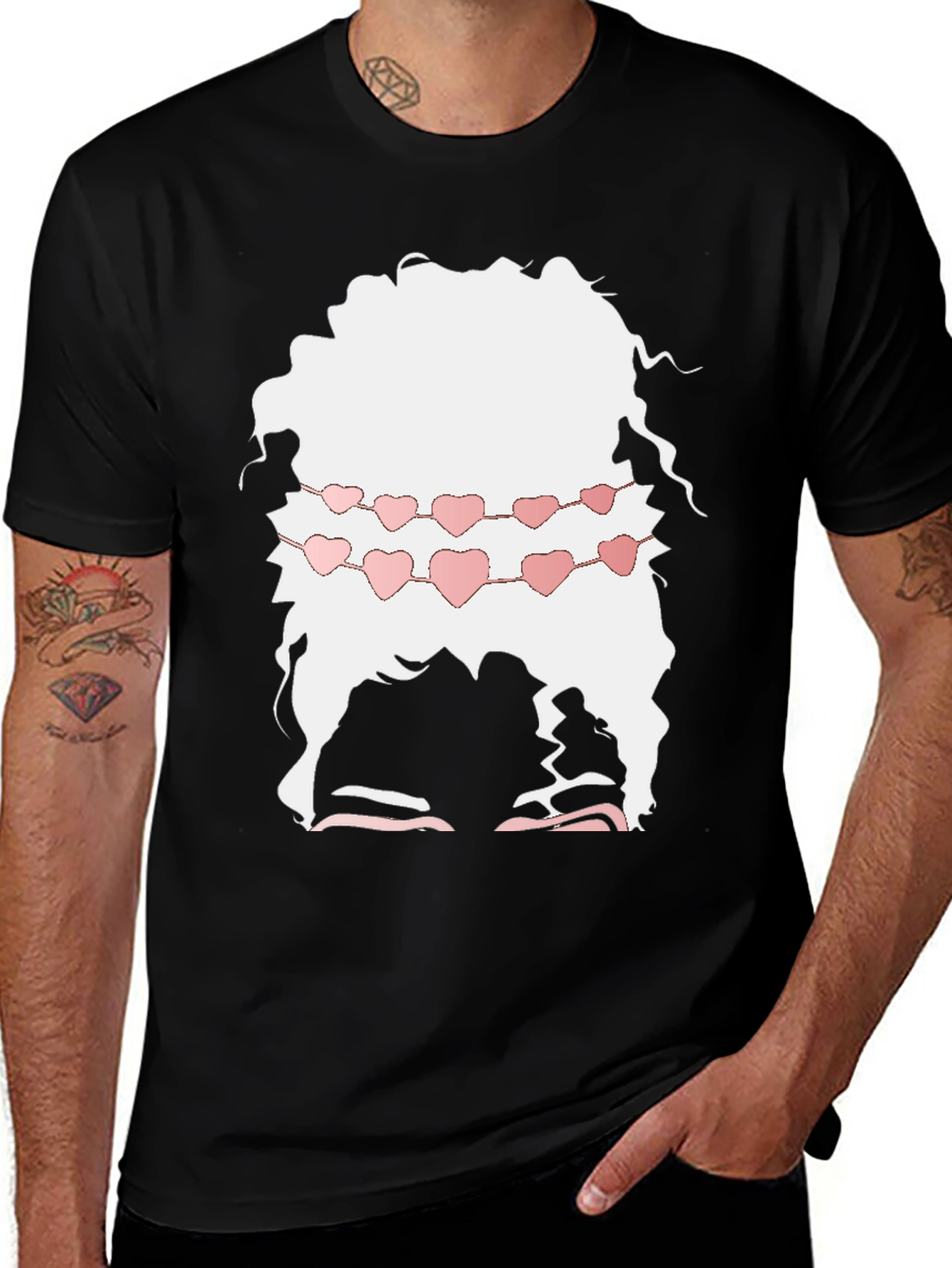 Variant 11 of Heart Garland Afro T-Shirt