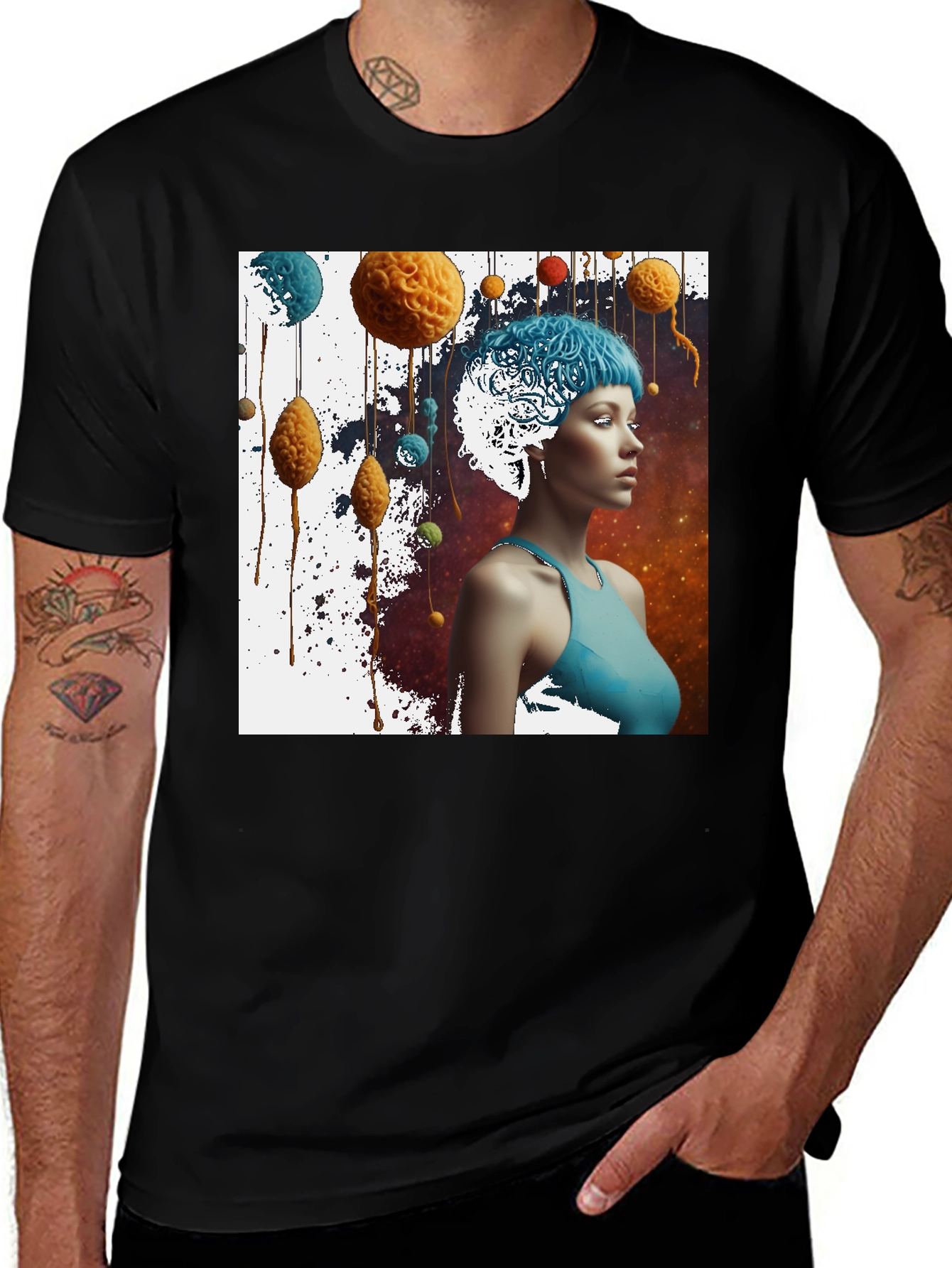 Variant 10 of Abstract Brainy Tee - Artistic Graphic T-Shirt