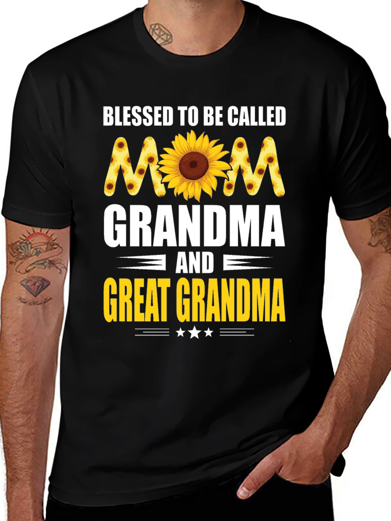 Variant 6 of Blessed Mom Grandma Great Grandma Sunflower T-Shirt