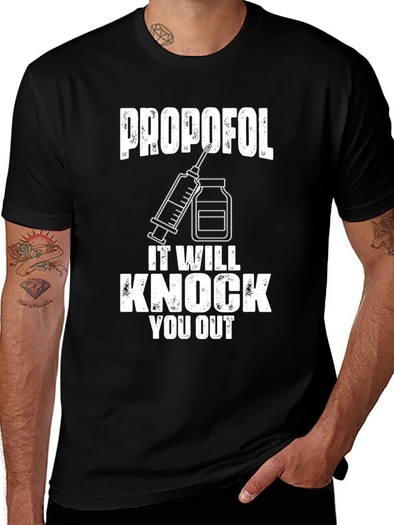 Variant 11 of Propofol Knock Out Black T-Shirt