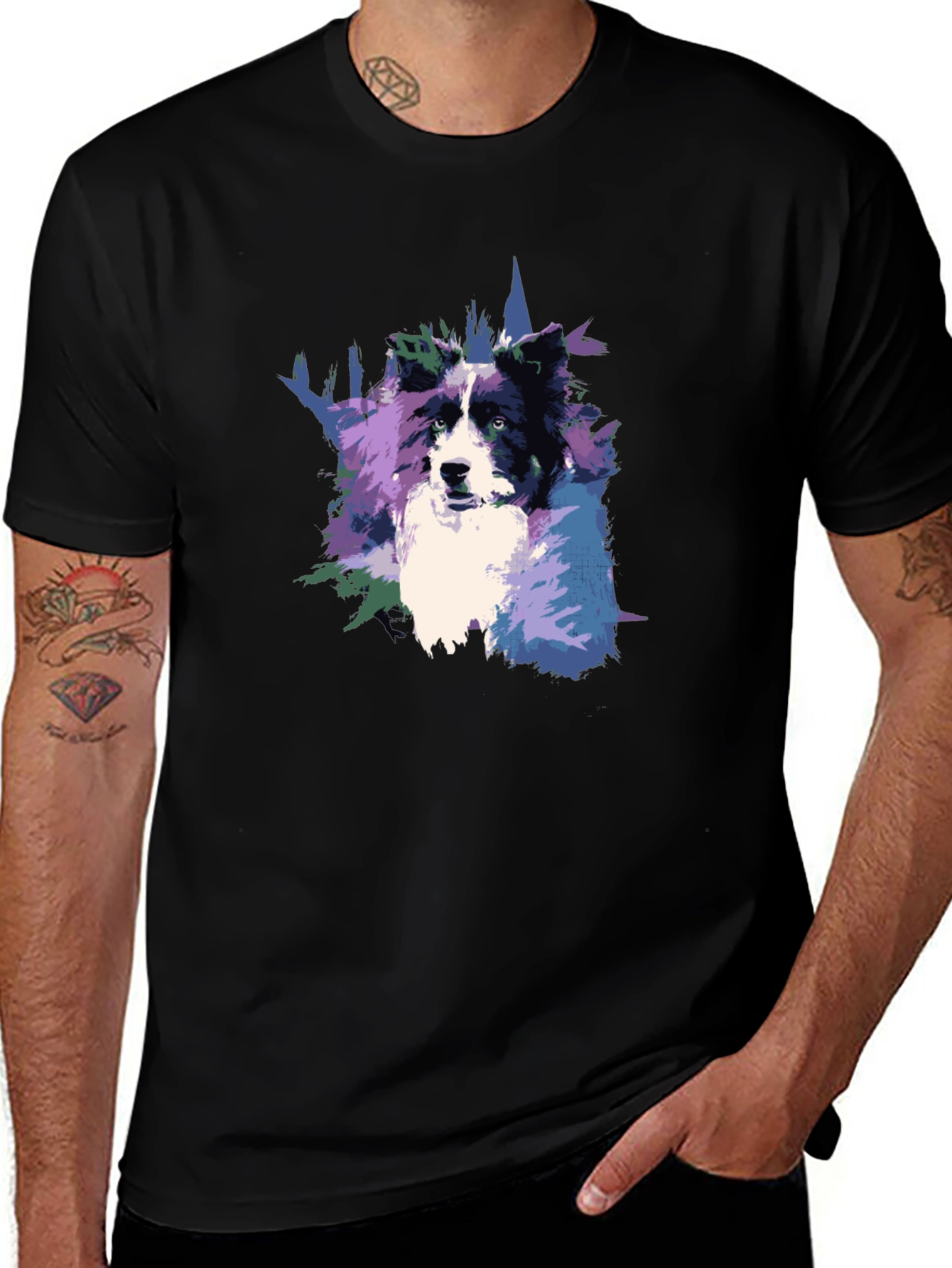 Variant 17 of Dog Graphic Tee - Black T-Shirt