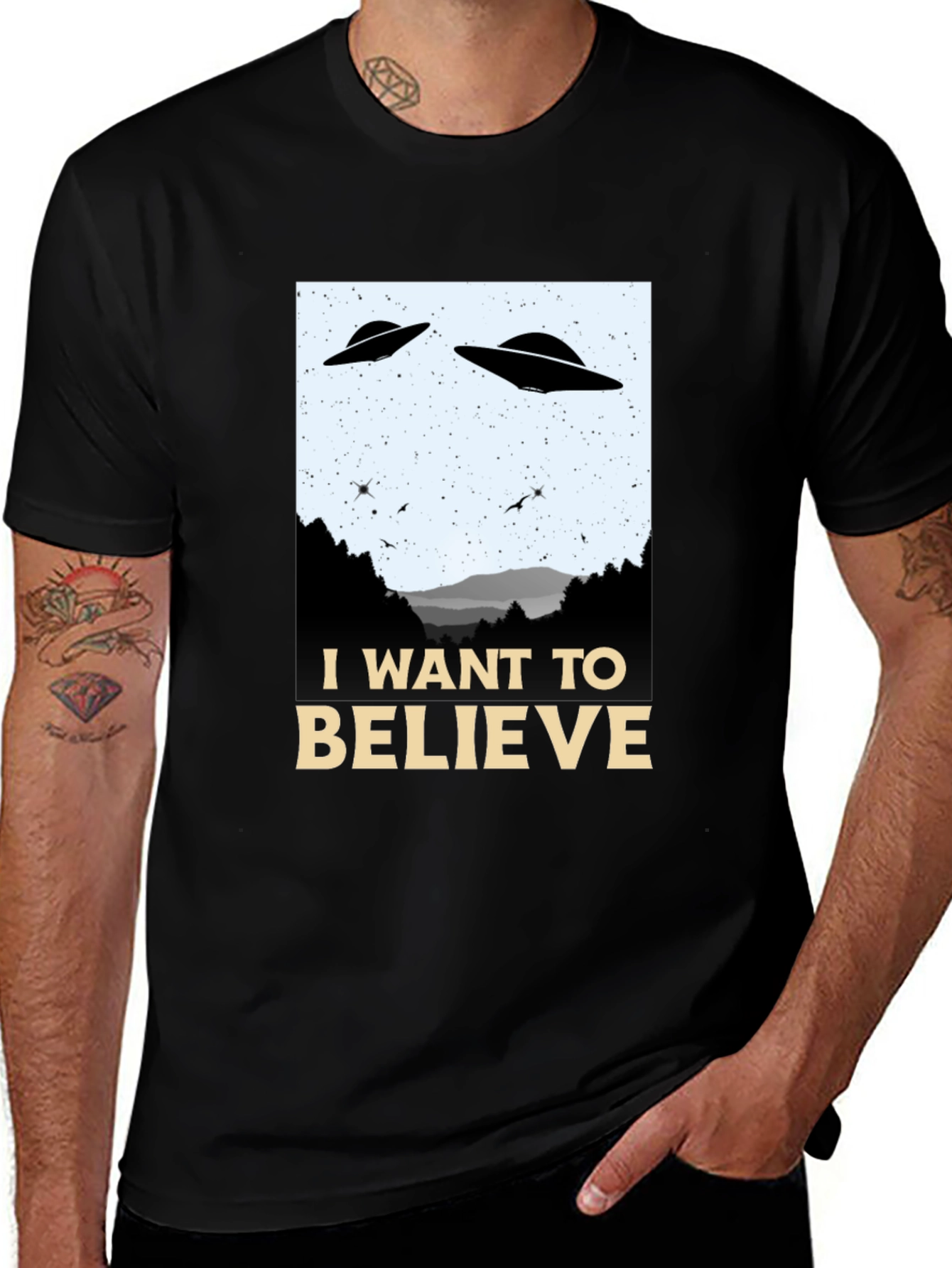 I Want To Believe T-Shirt UFO Alien Tee