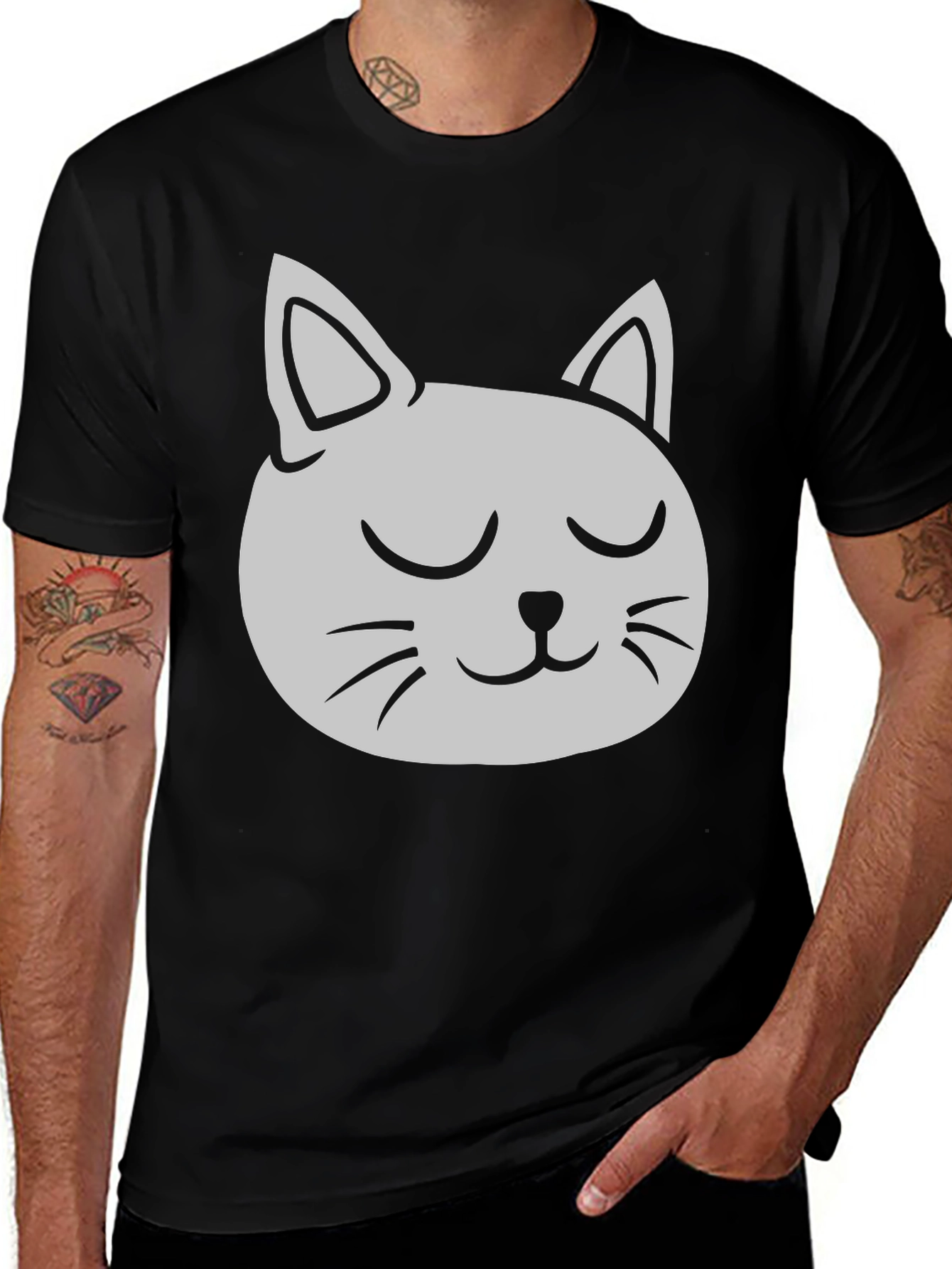 Variant 9 of Cute Cat Face Graphic T-Shirt - Unisex